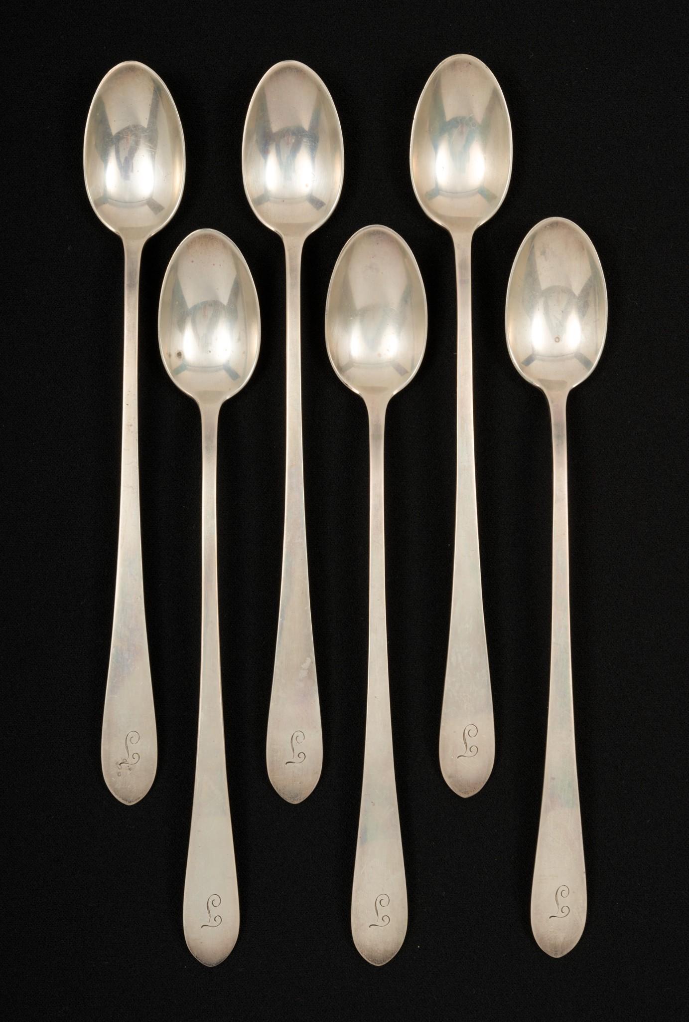 6 Whiting Mfg. Co. Adams Sterling Iced Tea Spoons (1 of 5)