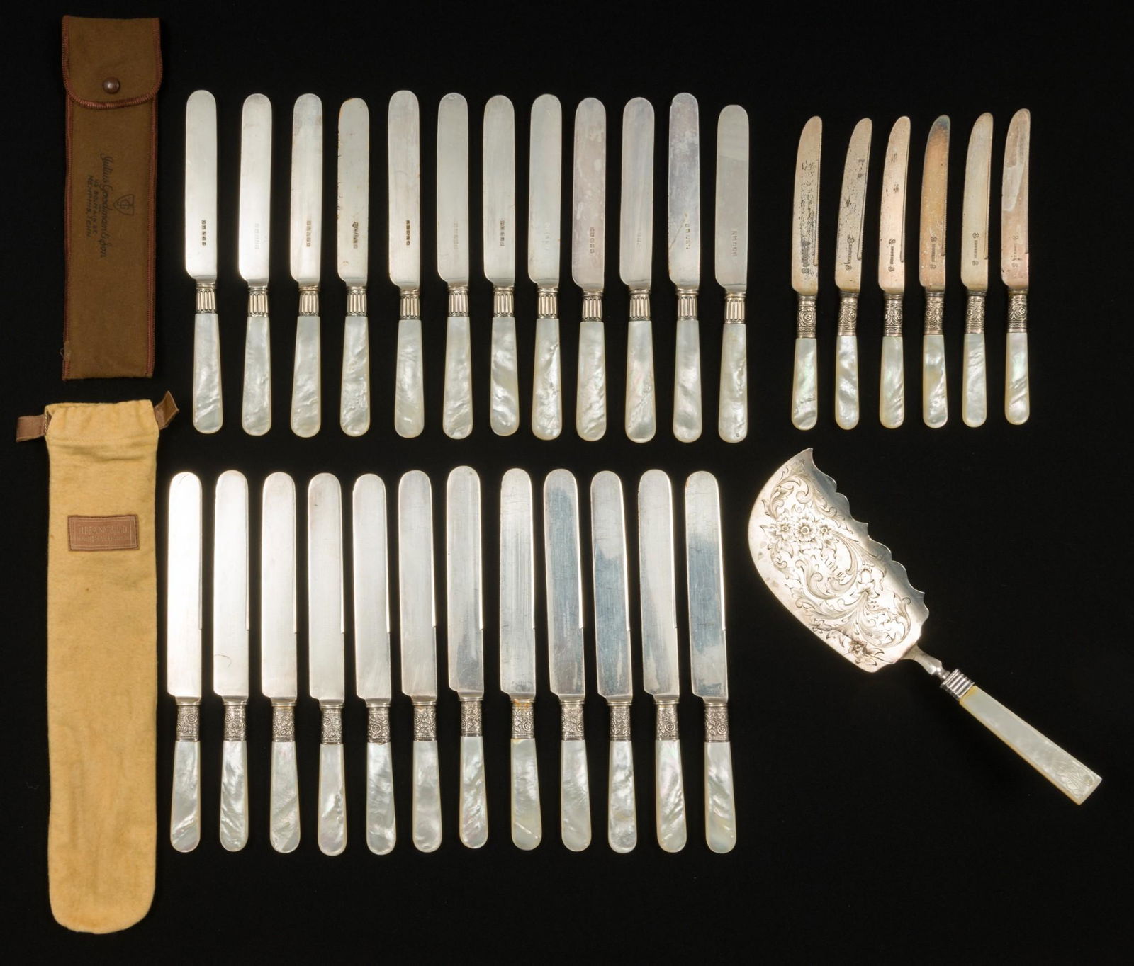 31 Pcs Sterling & Silverplate Flatware With MOP Handles (1 of 15)