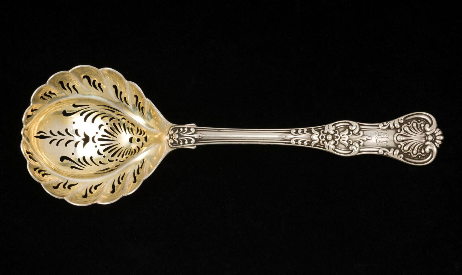 Tiffany & Co. 1885 English King Sterling Pierced Bowl Spoon (1 of 4)