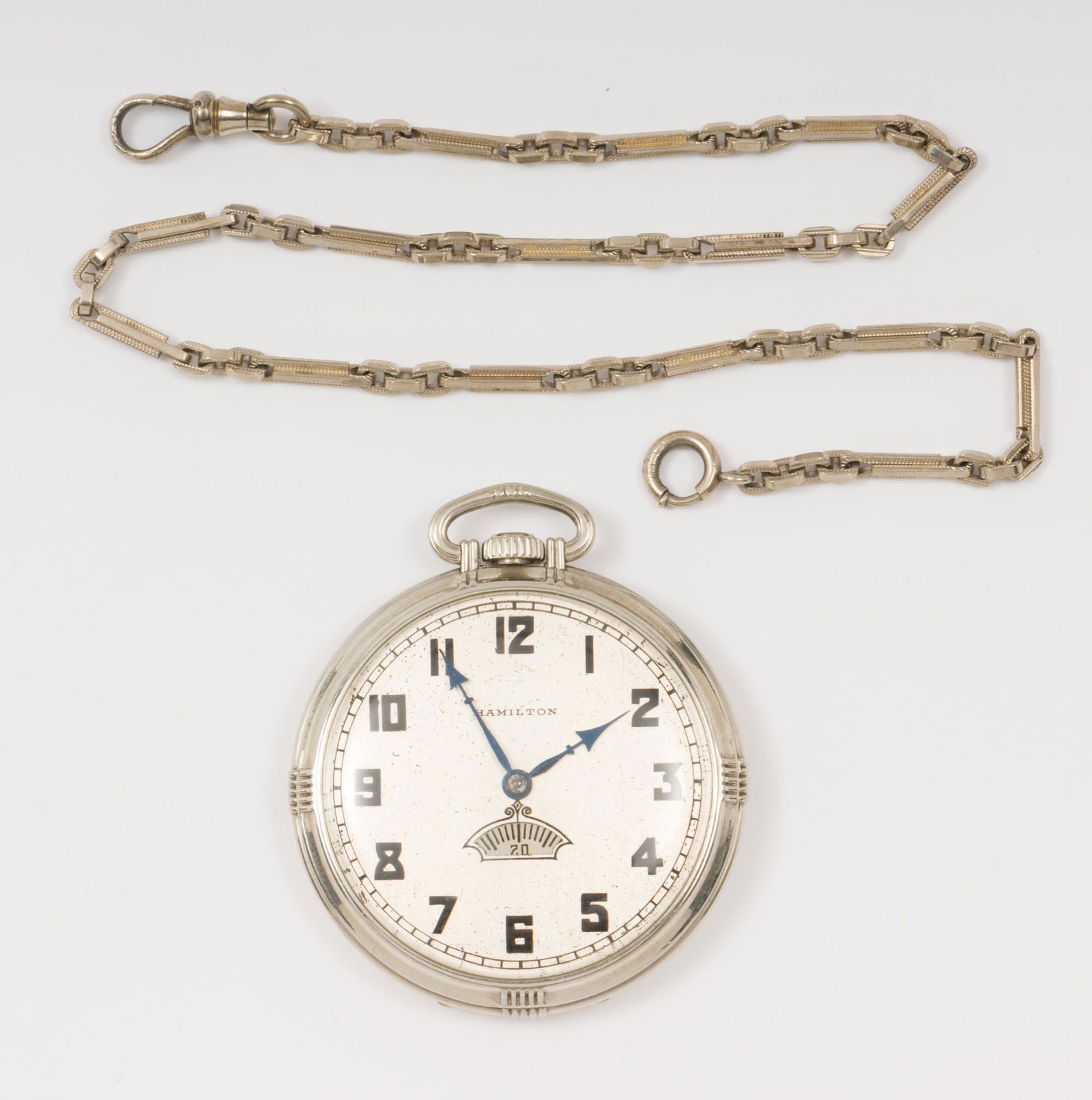 Hamilton Model 2 Secometer Pocket Watch with Chain (1 of 5)