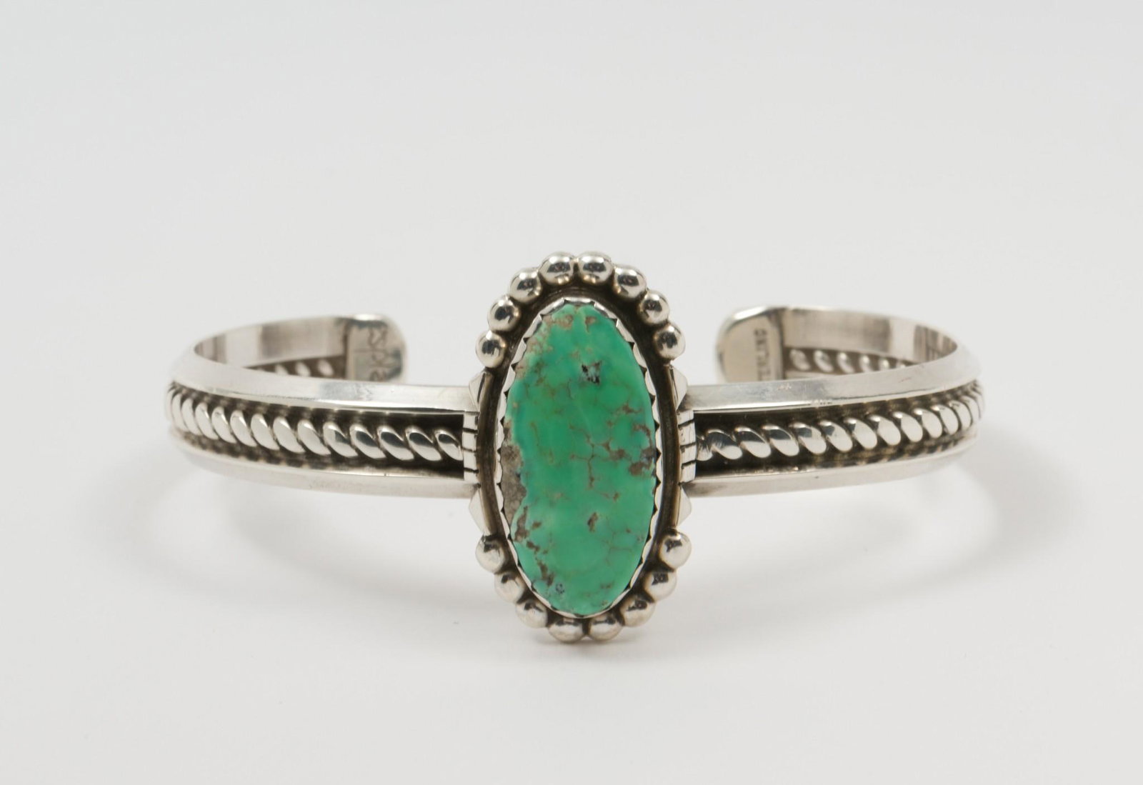 Norman Esplain Navajo Turquoise and Sterling Cuff (1 of 5)