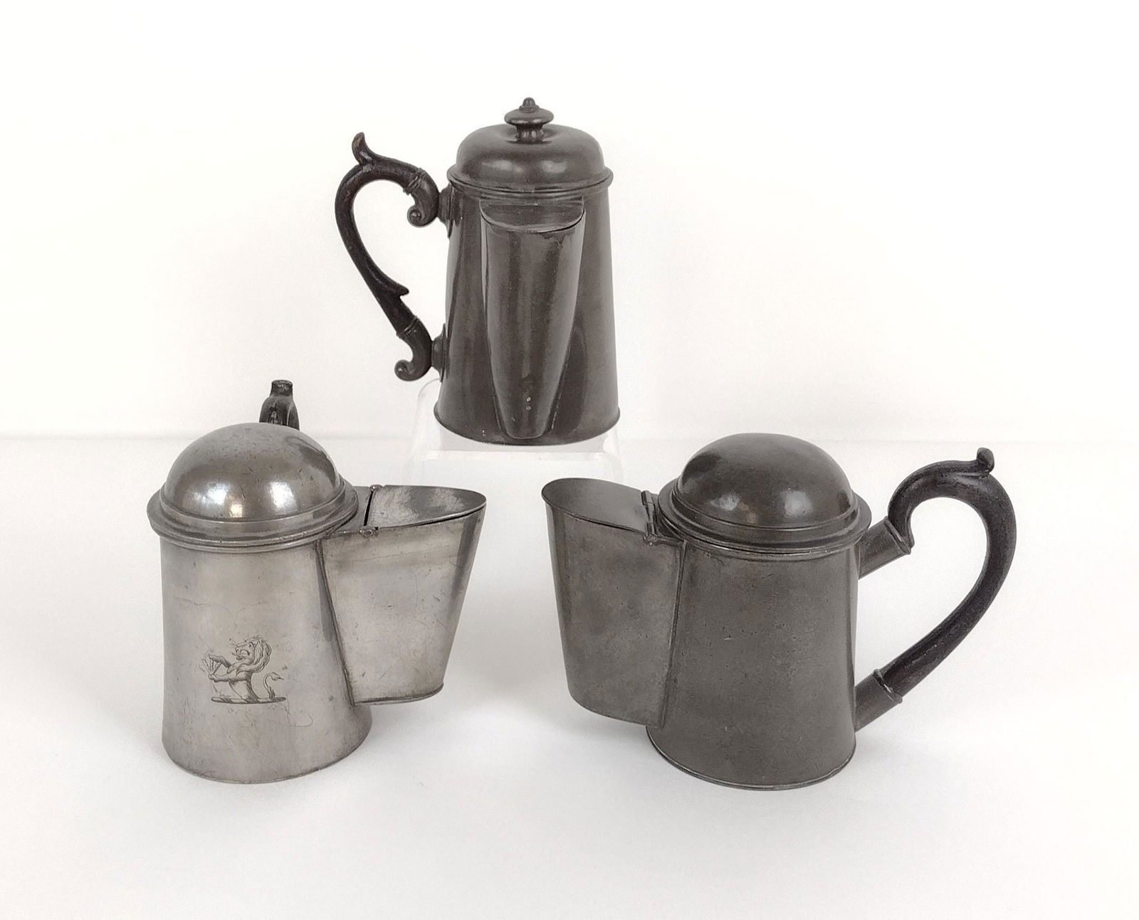 3 Pewter Shaving Mugs incl T. Alderson (1 of 8)