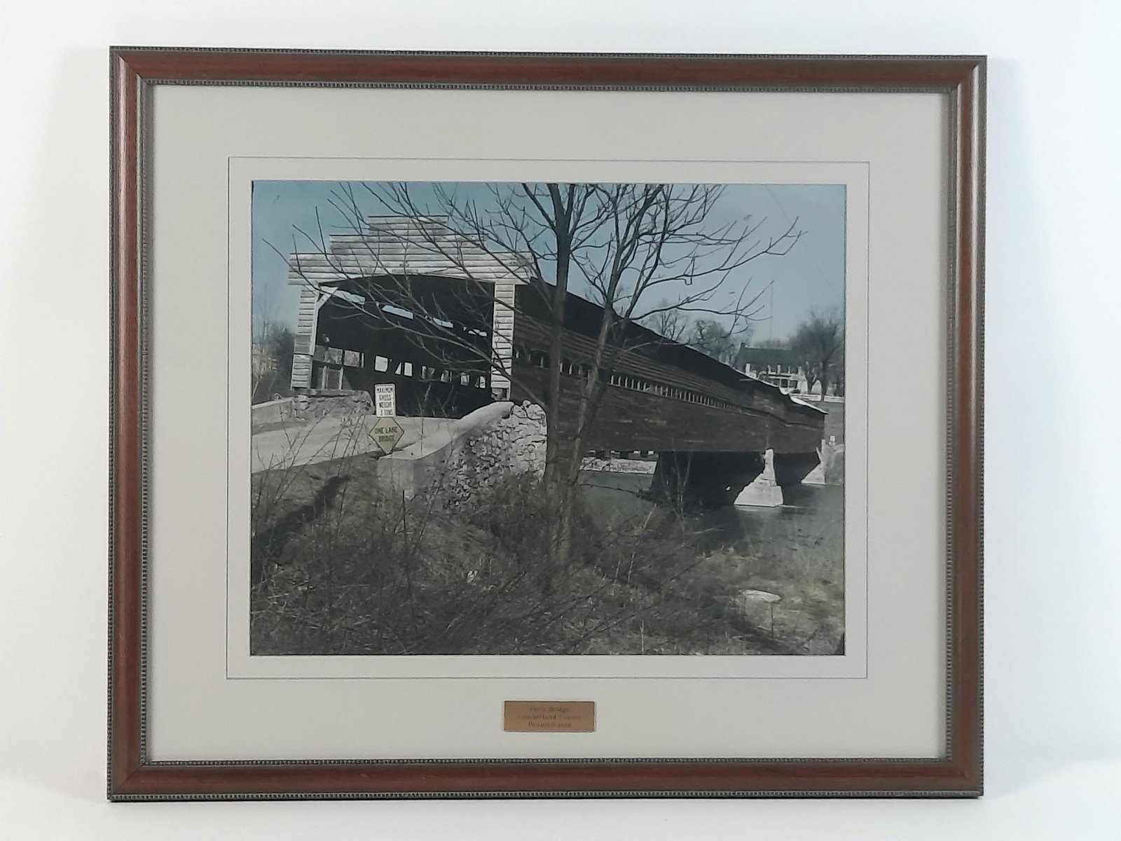 Orr's Bridge Cumberland County Pennsylvania Photo: Enlarged photograph. Overall with frame 24-1/2" high x 28-1/2" wide. LR IMPORTANT: Before bidding, please read the terms and conditions. When you registered for the auction you agreed to these terms a