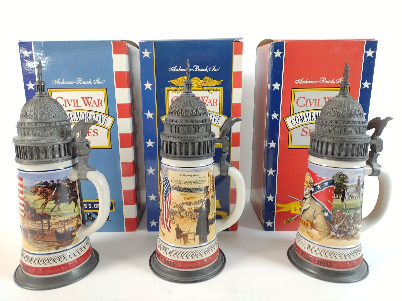 3 Anheuser Busch Inc. Civil War Steins (1 of 2)