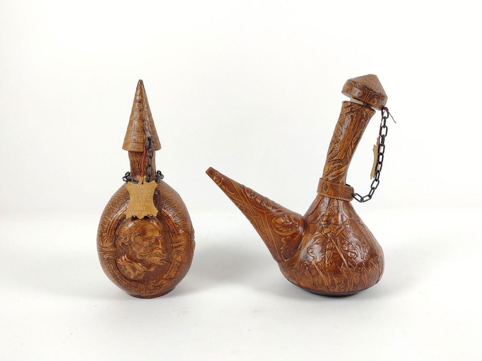 2 Goat Leather Wrapped Decanters (1 of 5)