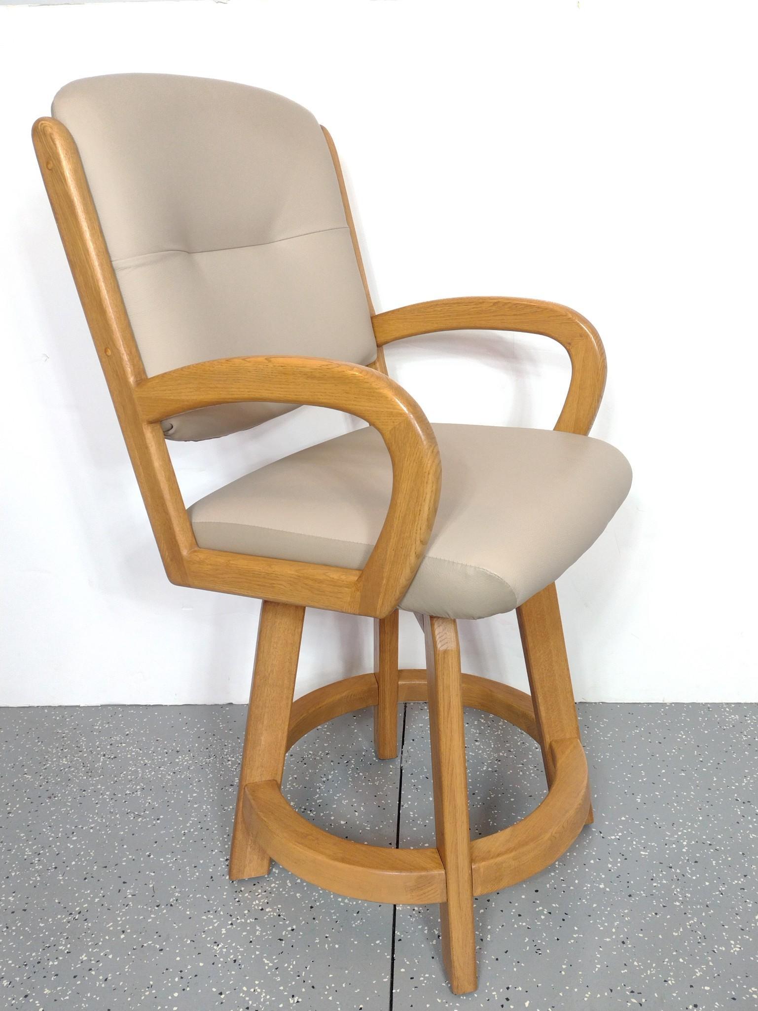 Chromecraft Leather High Back Stool (1 of 5)