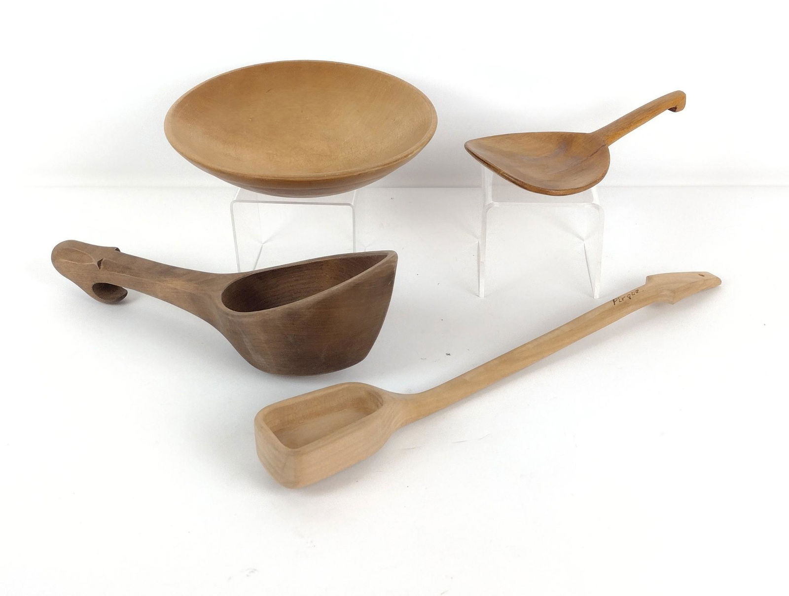 4 Wood Articles incl Munising Bowl and Utensils (1 of 5)
