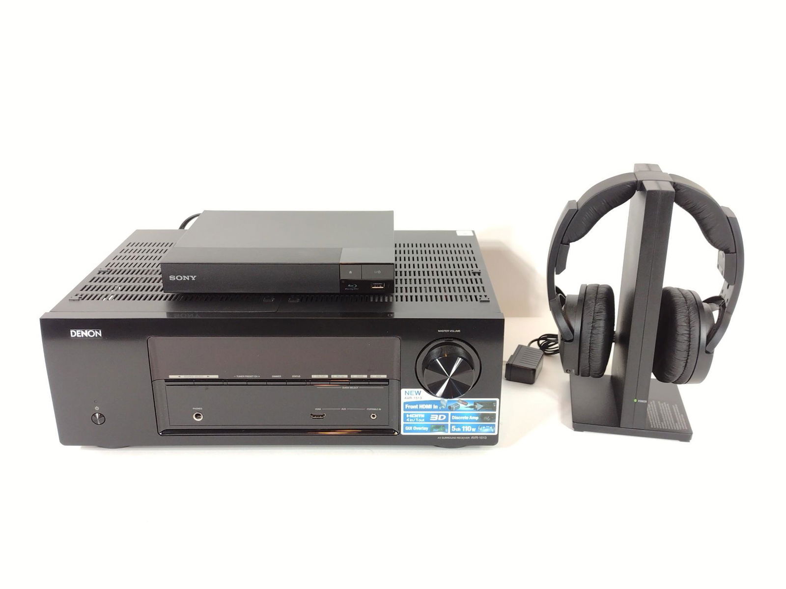 Denon Receiver, Sony Blu-ray, Sony Wireless Headphones (1 of 8)