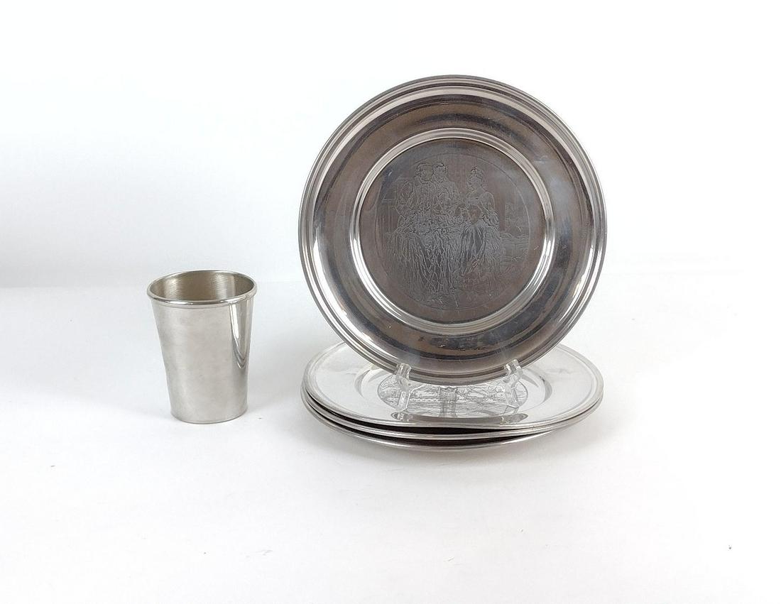 5 Pcs Steiff Pewter incl Limited Ed. Plates (1 of 10)