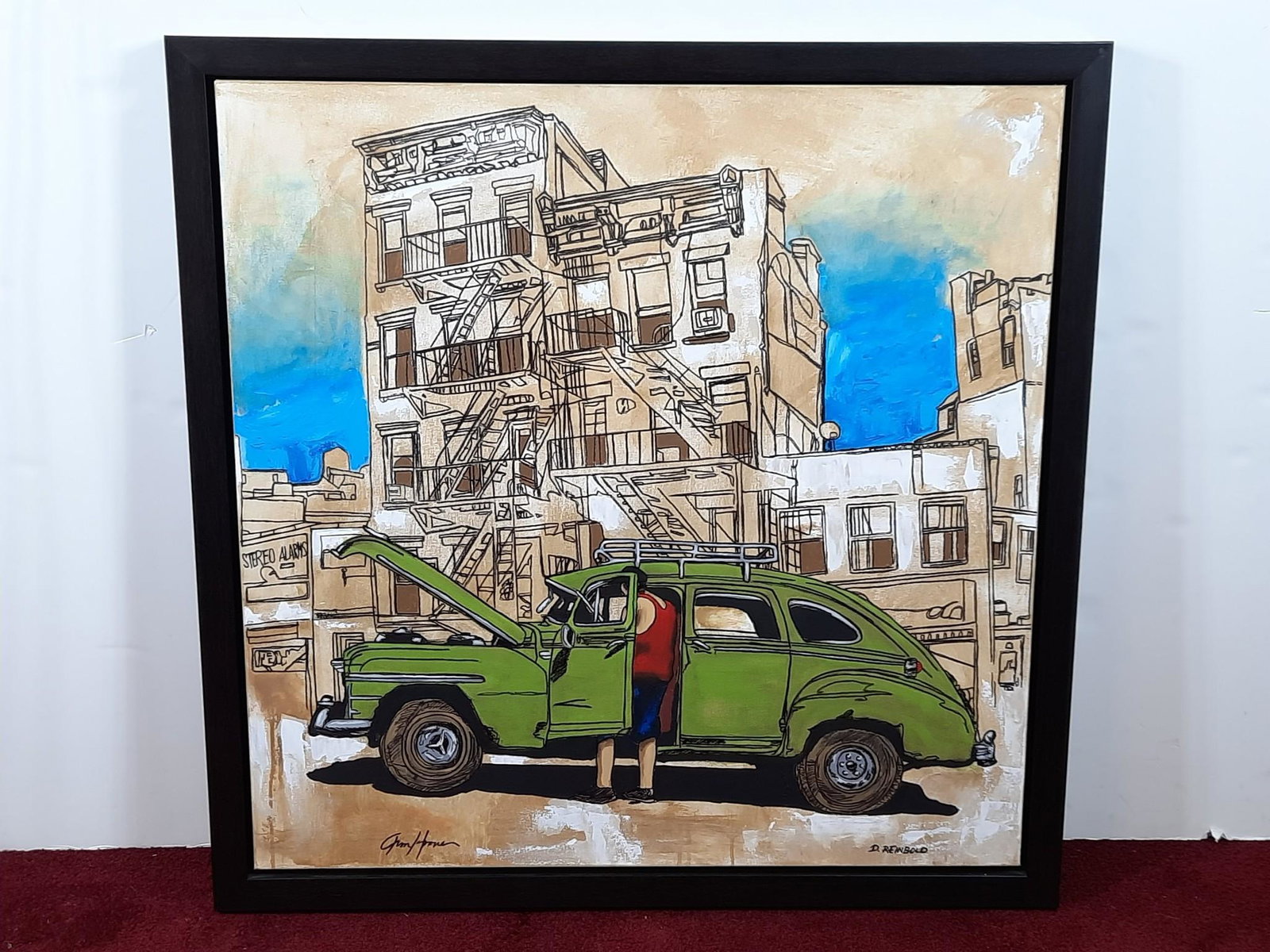 David Reinbold and Timothy Hoover Automotive Painting: Hanover, PA artist. Adjunct Professor. CDIII and Basic Drawing. Professor of Fine Art and Digital art. Overall with frame 40" high x 40" wide. LR IMPORTANT: Before bidding, please read the terms and c