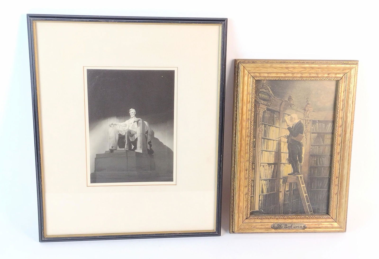 Vintage B+W Photograph of Lincoln Memorial and Bookworm Print (1 of 3)