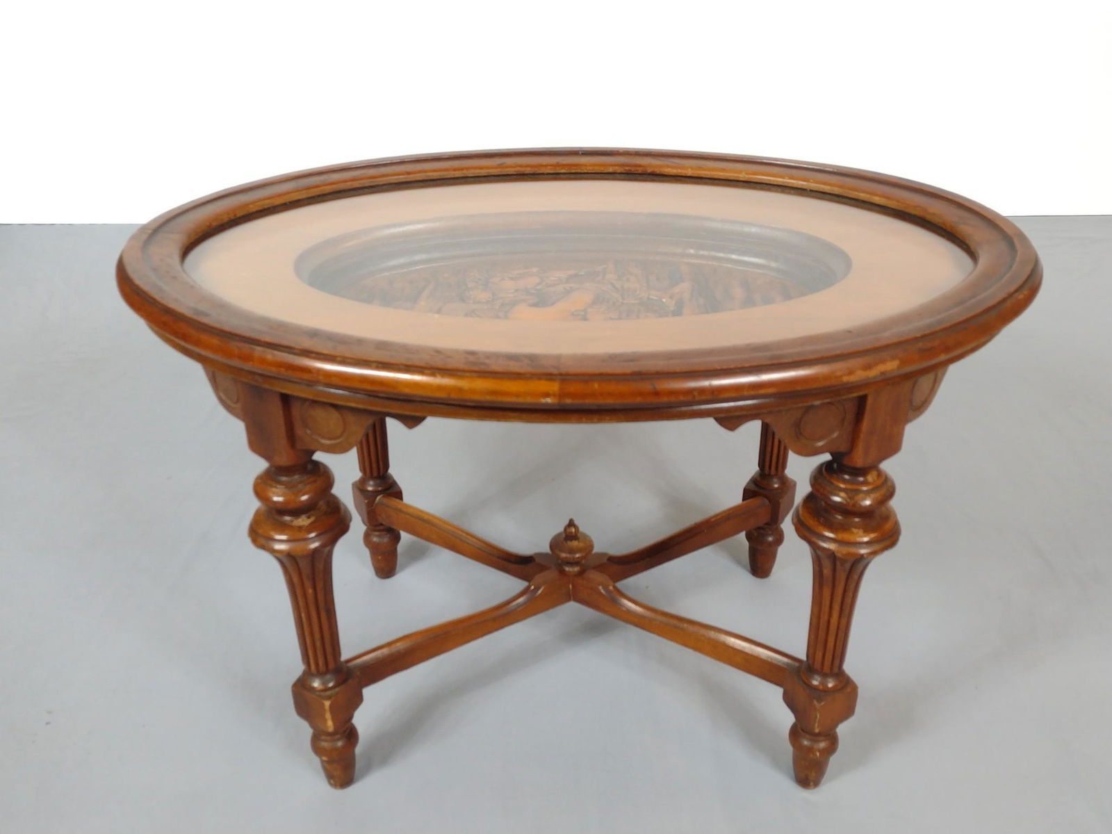 Figural Carved Glass Top Side Table (1 of 7)