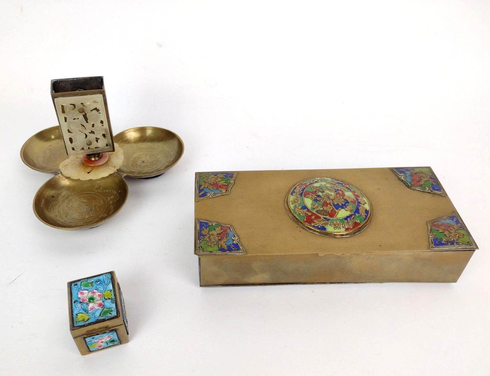 3 Pcs Brass Incl Sardonyx & Cloisonne (1 of 13)
