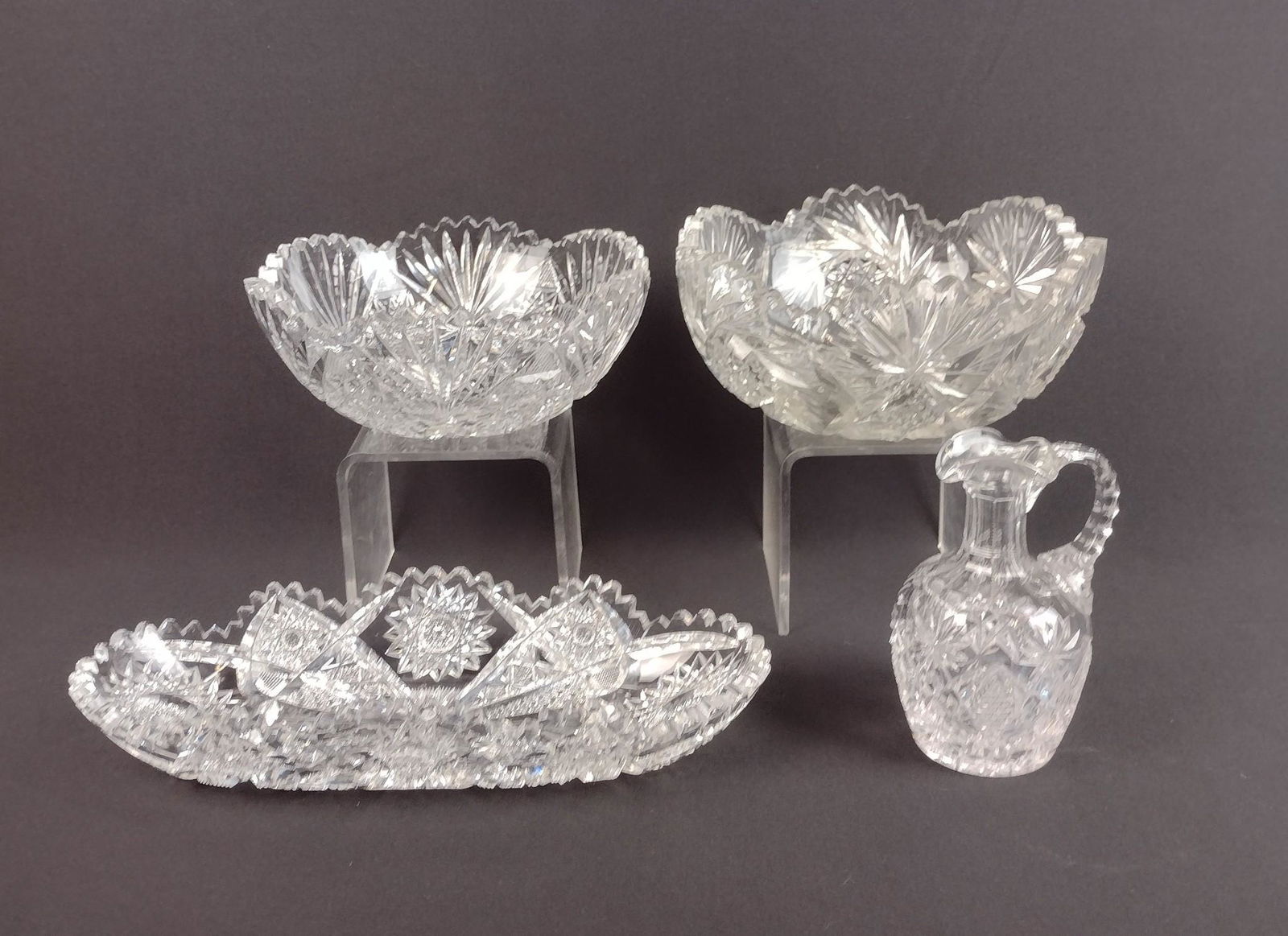 4 Pcs Cut Glass incl Bowls (1 of 5)