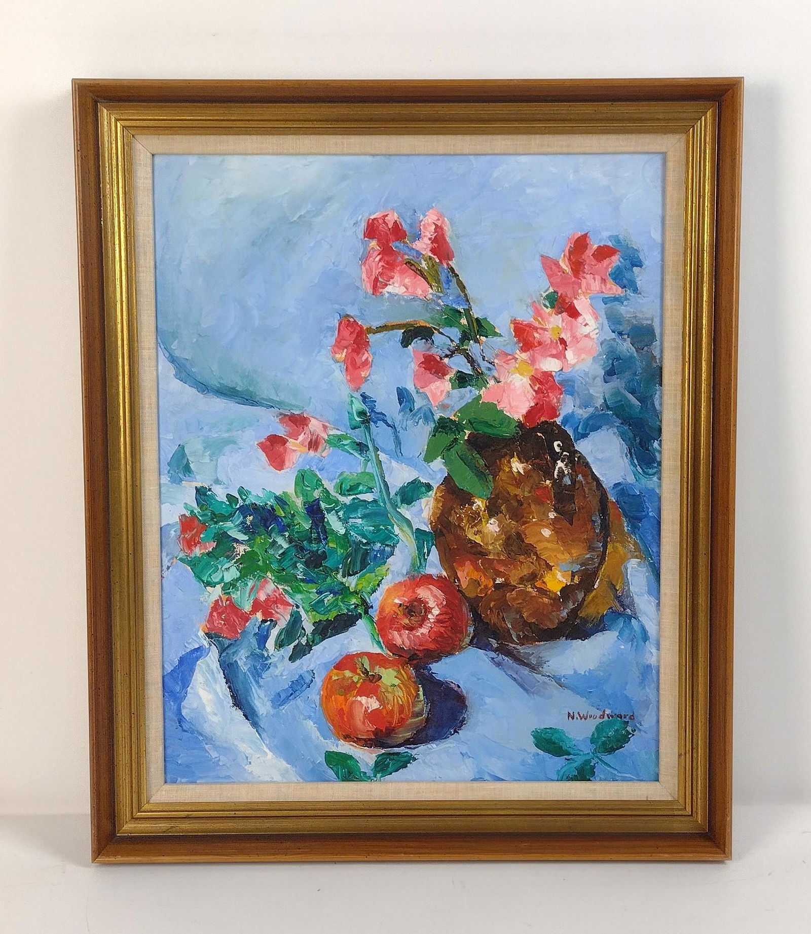 N. Woodward Oil on Canvas Still Life (1 of 3)