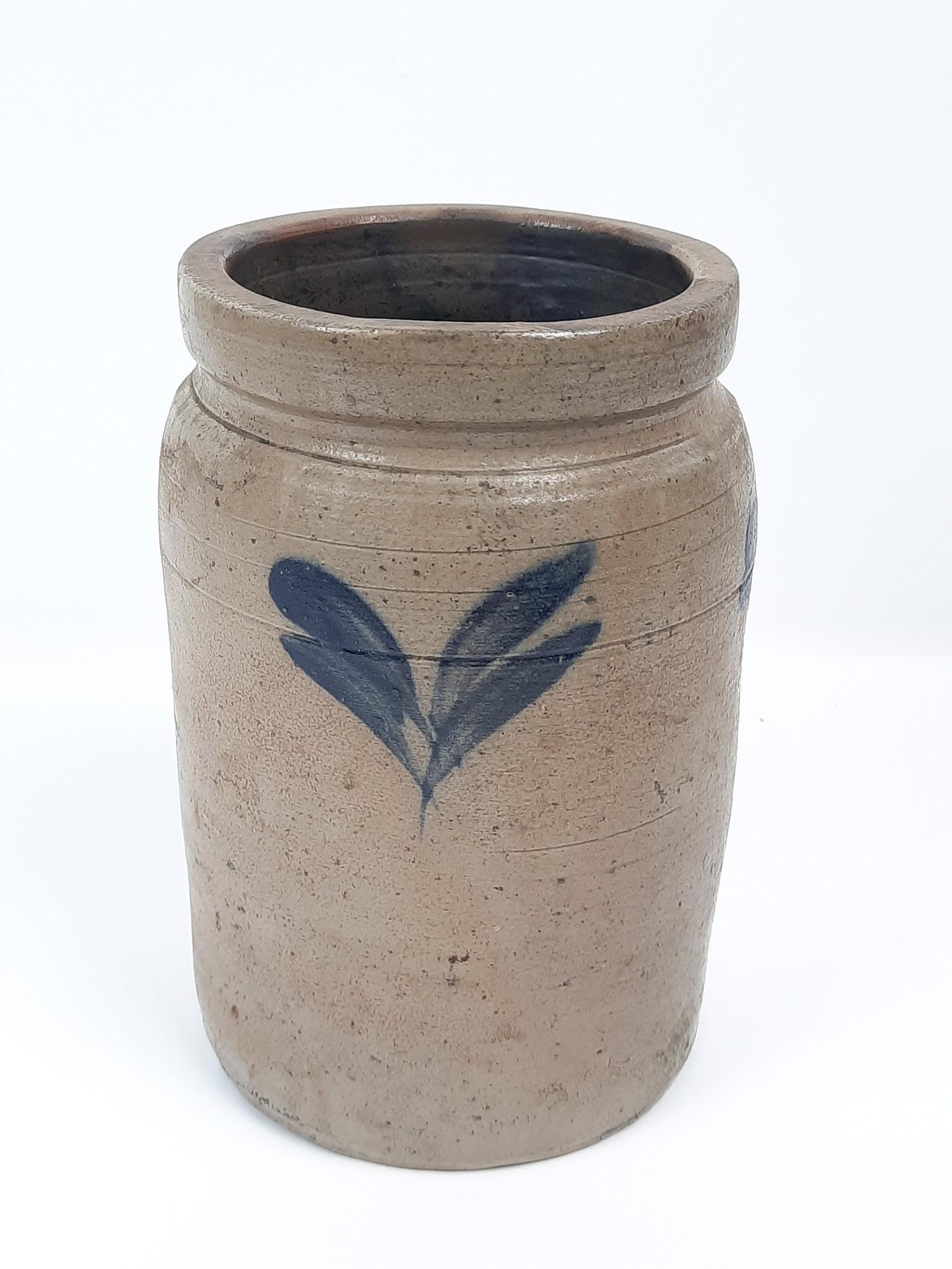 Cobalt Decorated Stoneware Jar (1 of 4)