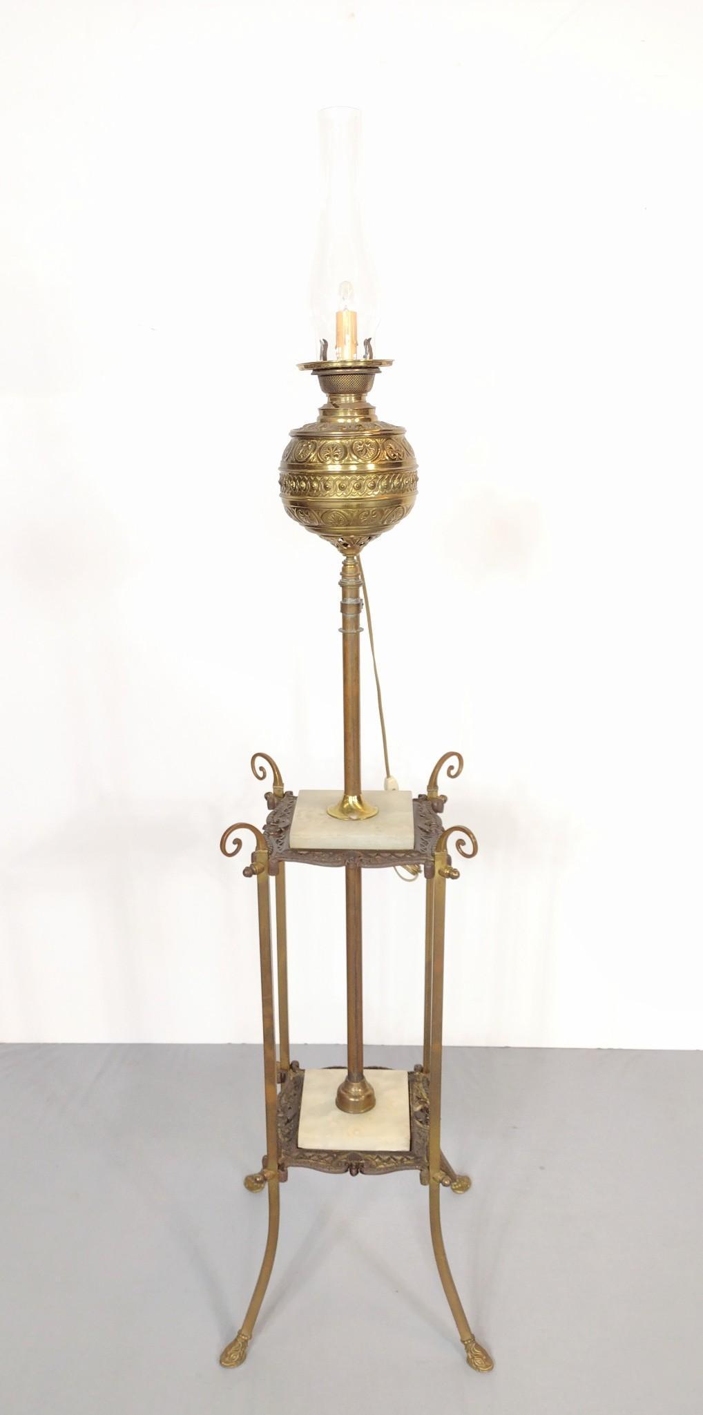 Ornate Brass Victorian Piano Floor Lamp (1 of 8)
