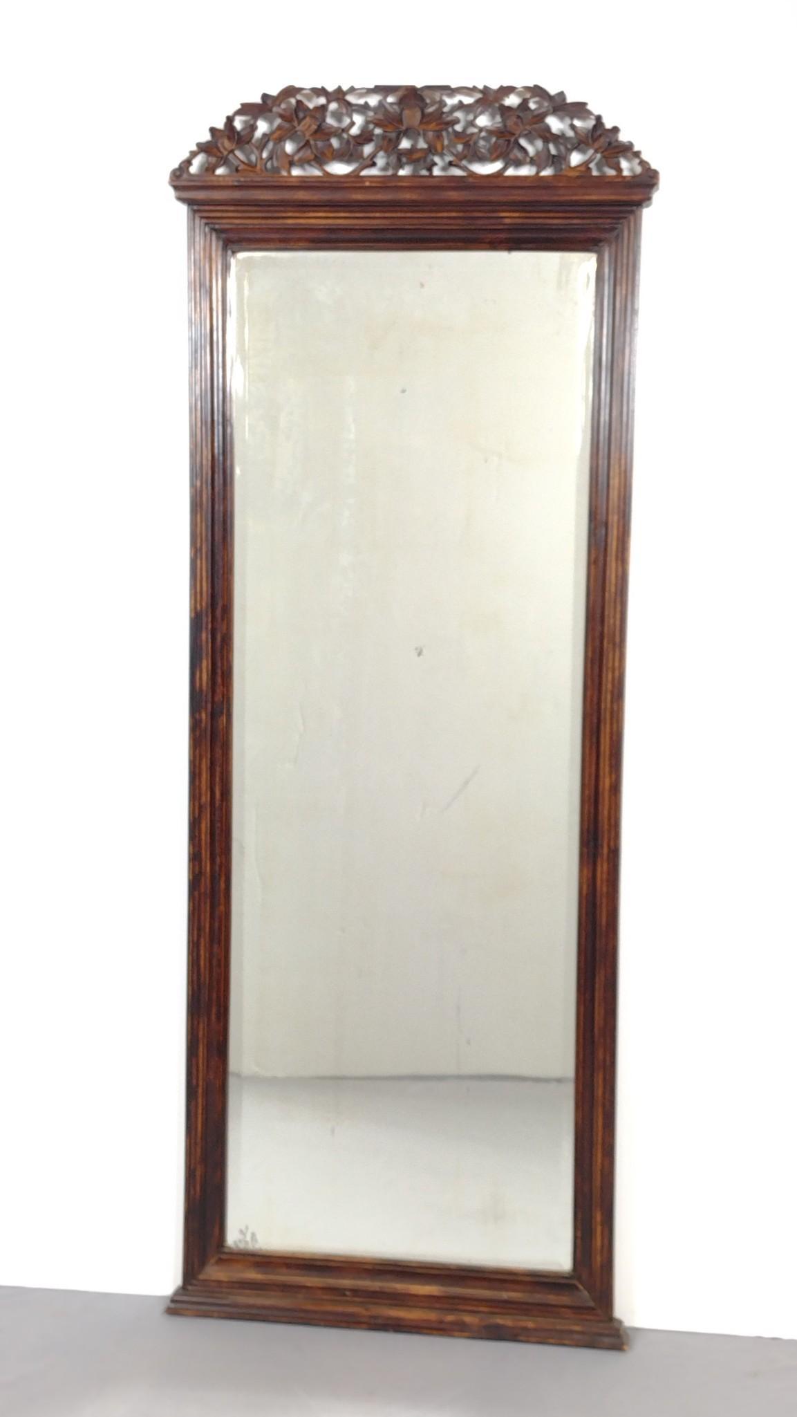 Antique Chinese Carved Dressing Mirror With Crest (1 of 4)