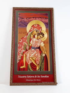 Nuestra Senora de las Sandias Print: 1992 William Hart McNichols. Albuquerque, New Mexico. Overall with frame 28-1/4" high x 15-1/4" wide. LR IMPORTANT: Before bidding, please read the terms and conditions. When you registered for the au