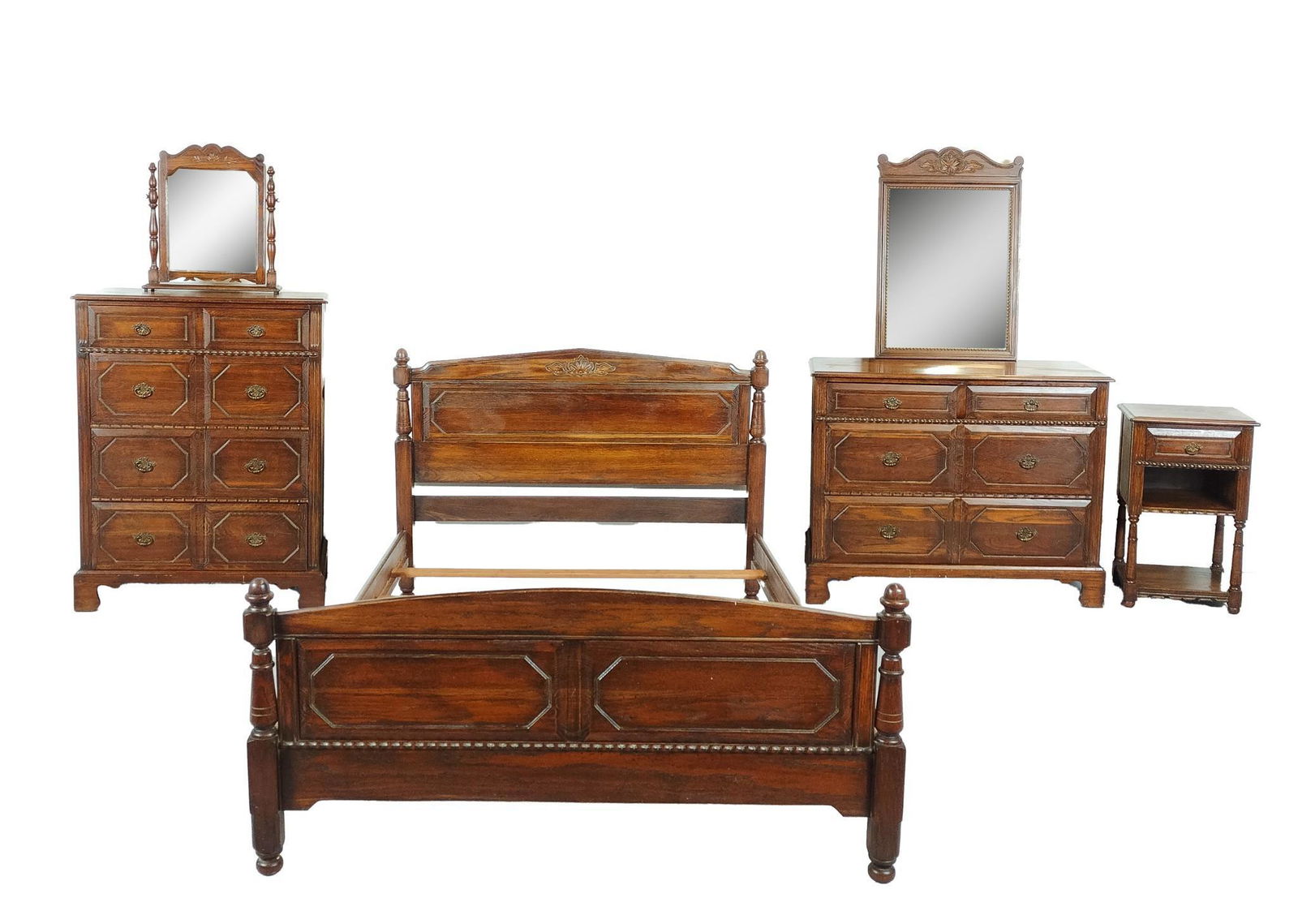 6 Pc Oak Bedroom Set (1 of 19)