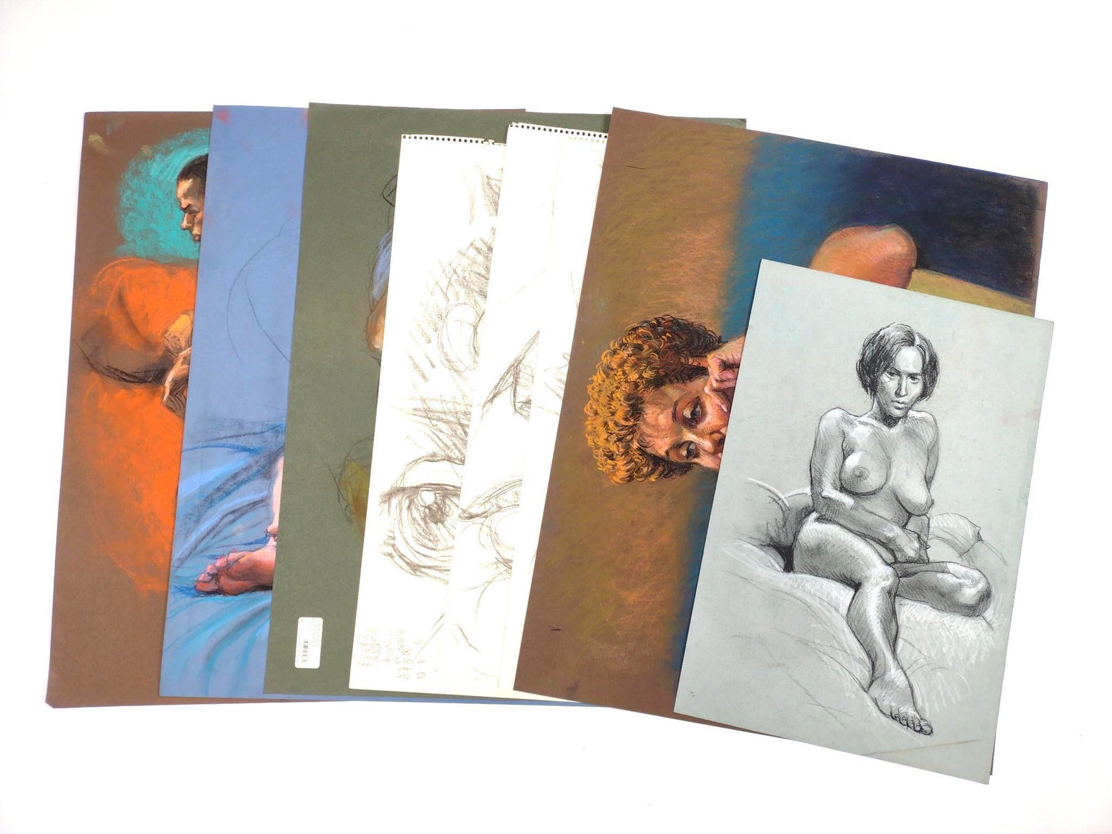 8 Karl Foster Nude Pastels: 13" to 35-1/2" wide X 19-1/2" to 25-1/2" high. Karl Foster was one of the seven lively artist of Harrisburg. Foster was a consummate draftsman of the human figure and portraiture. His work is included