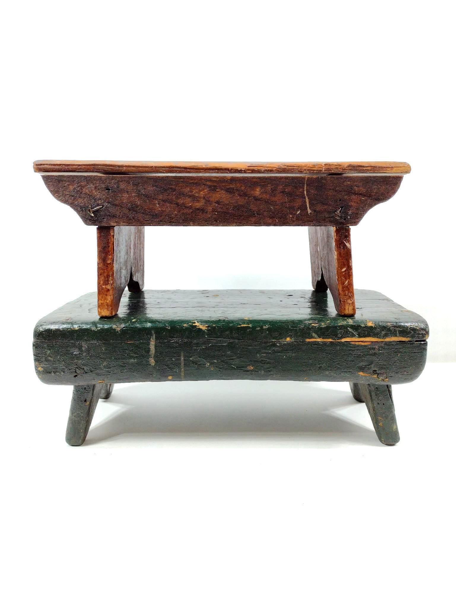 2 Antique Wood Stools (1 of 4)