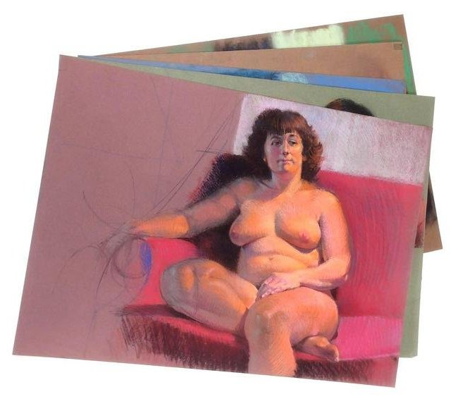 5 Karl Foster Nude Pastels: Size range from 25" wide X 19" high to 29-1/2" wide X 21-1/2" high. Karl Foster was one of the seven lively artist of Harrisburg. Foster was a consummate draftsman of the human figure and portraiture.