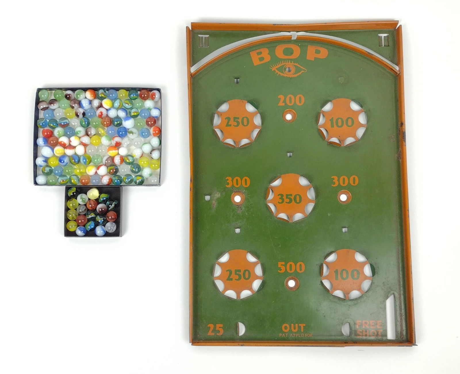 Vintage Marble Pinball Game with Marbles (1 of 4)