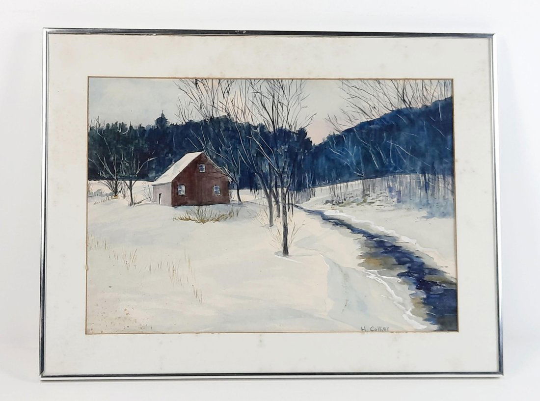 Helene Collier "New England Winter" Watercolor (1 of 4)