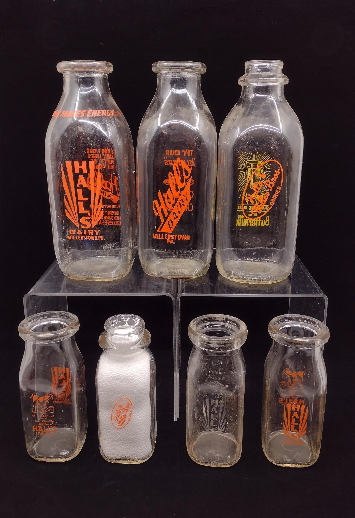 7 Perry County, PA Milk Bottles Halls & Miller Bros (1 of 8)