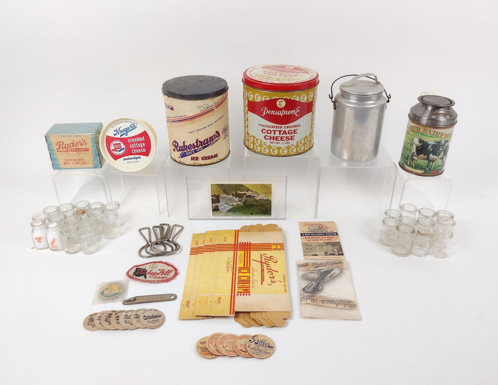 65 Milk and Dairy Collectibles incl Ryder's Dairy Ice Cream Boxes (1 of 15)
