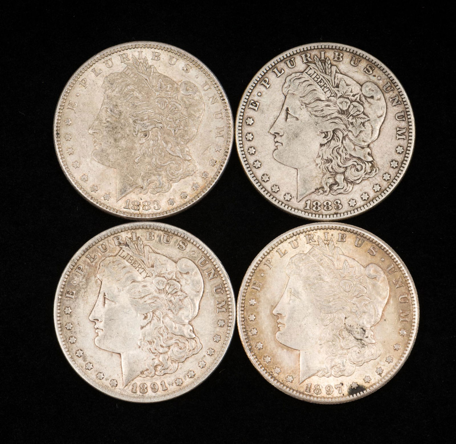 4 Morgan Silver Dollars incl 1883 (1 of 2)