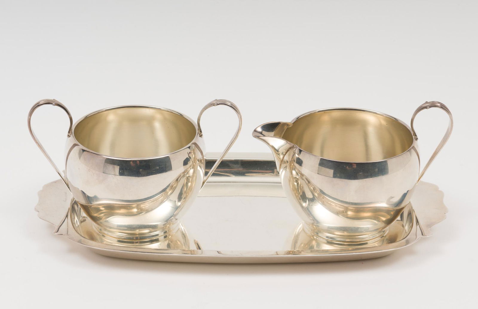 Sterling Cream & Sugar with Tray (1 of 7)