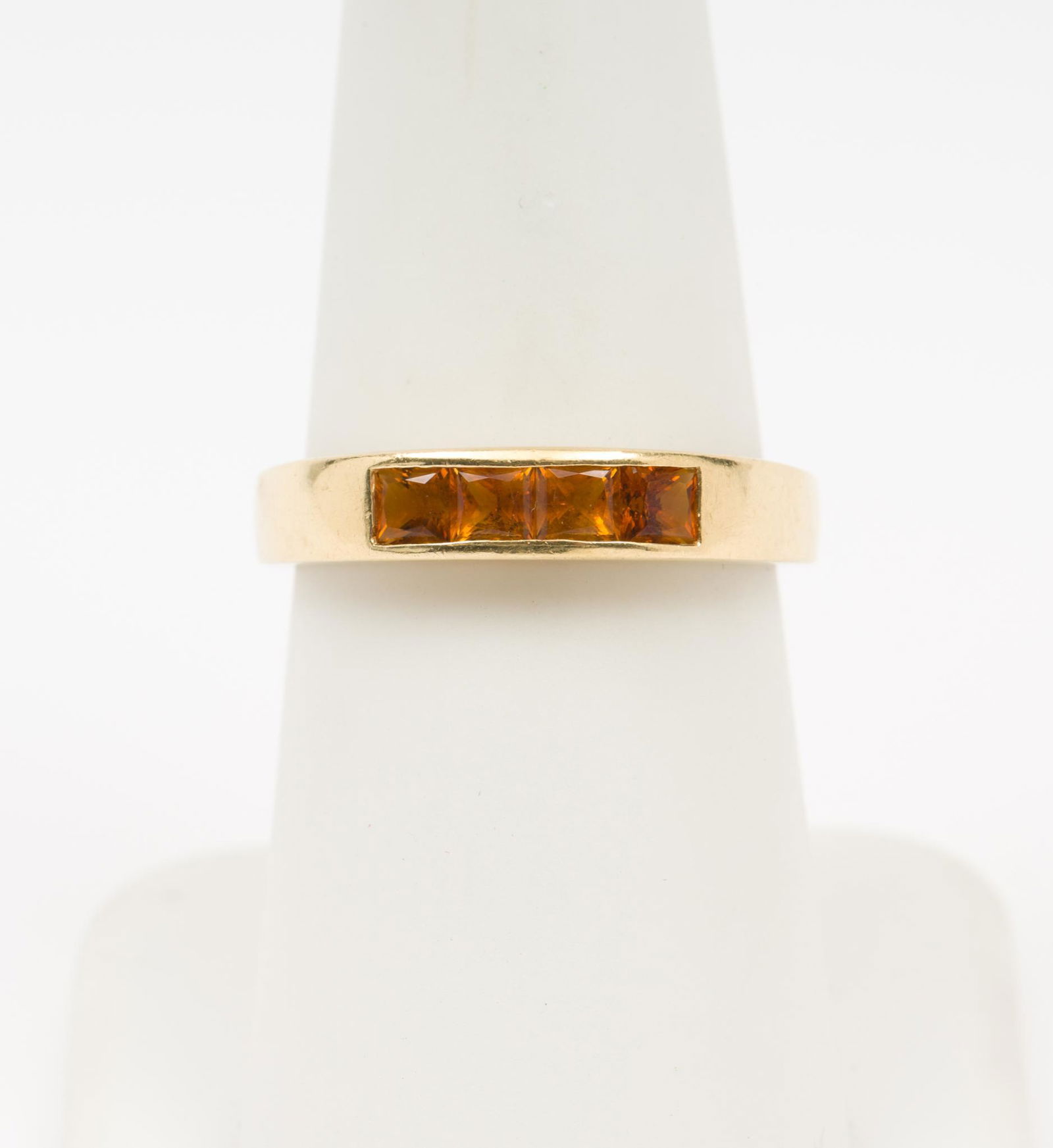 18K Gold and .68 CTW Orange Sapphire Ring (1 of 4)