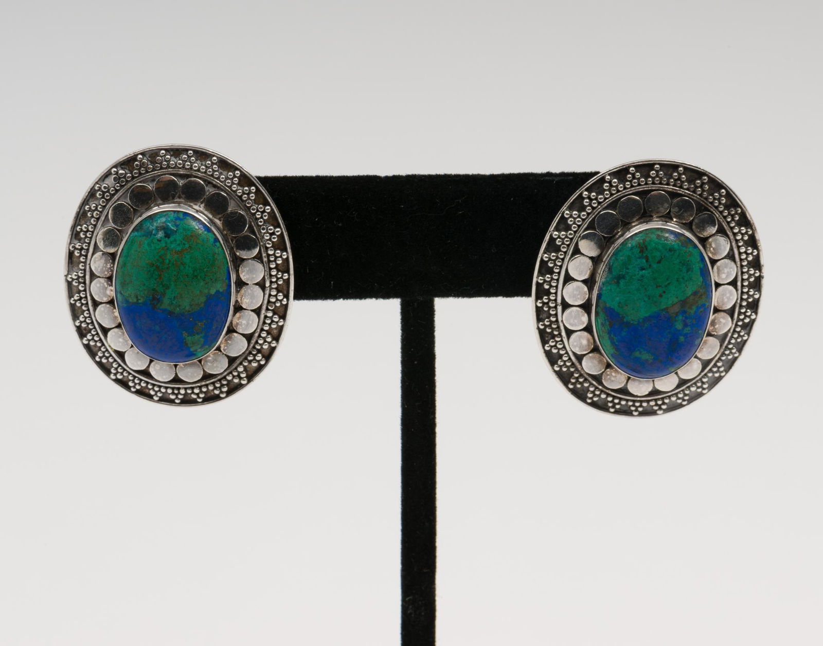Pair of Sterling and Azurite Earrings (1 of 3)