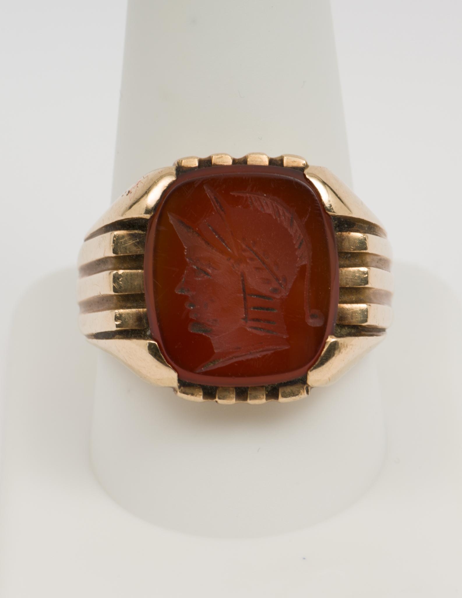 10K Gold and Carnelian Intaglio Ring (1 of 4)