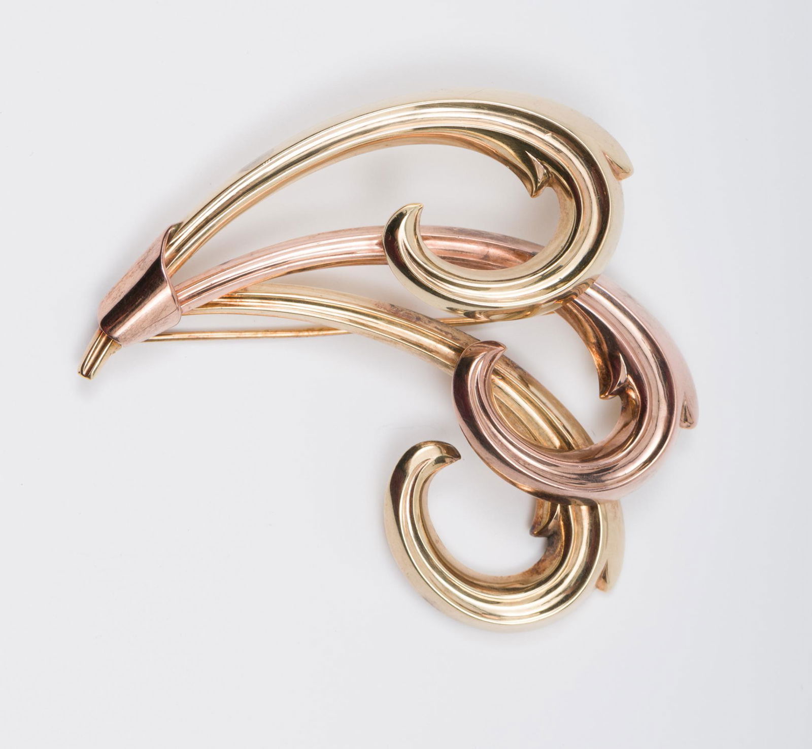 10K Multicolor Gold Modernist Brooch (1 of 2)