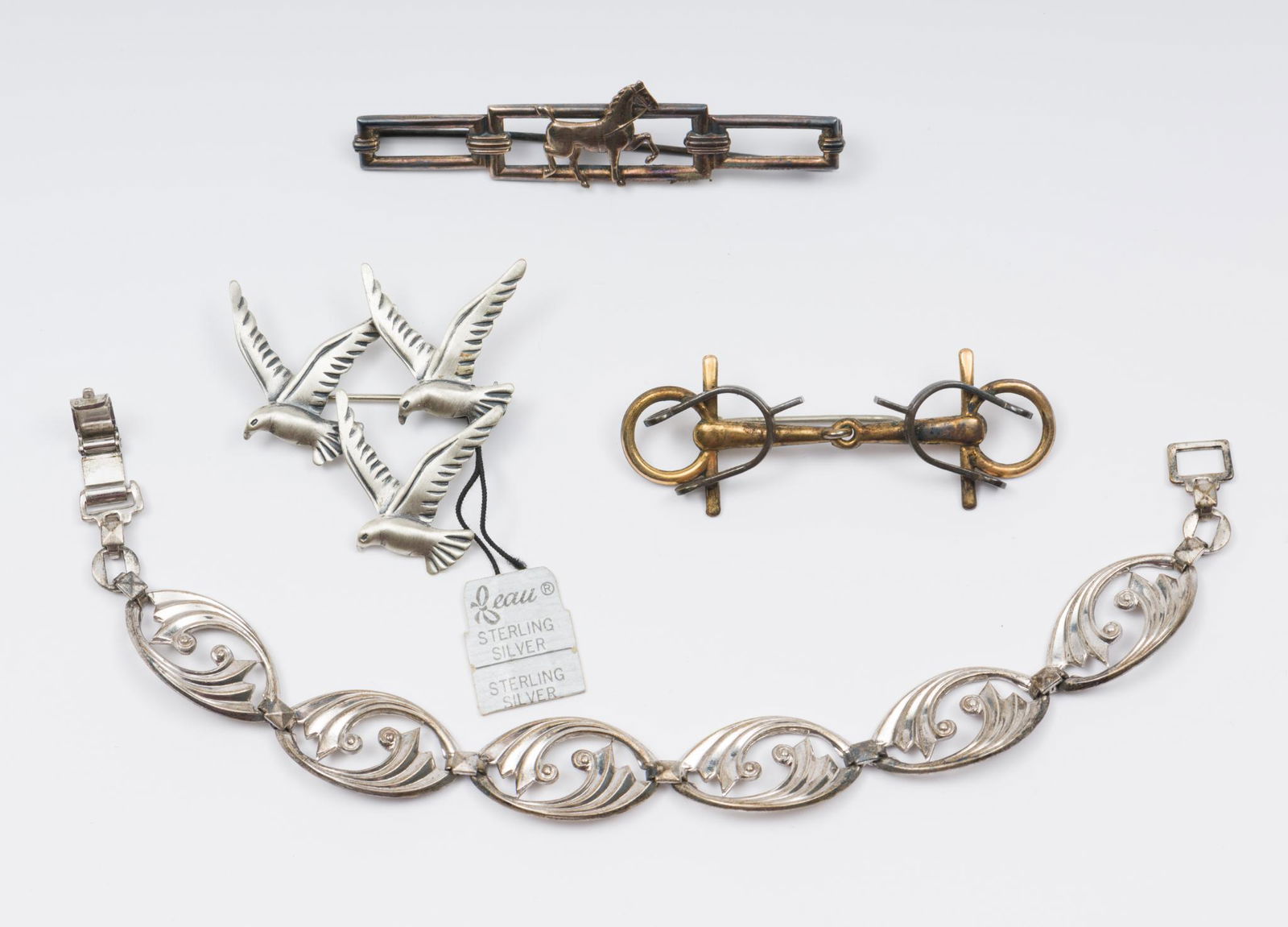 4 Pcs Sterling Jewelry Including Horse Related (1 of 10)
