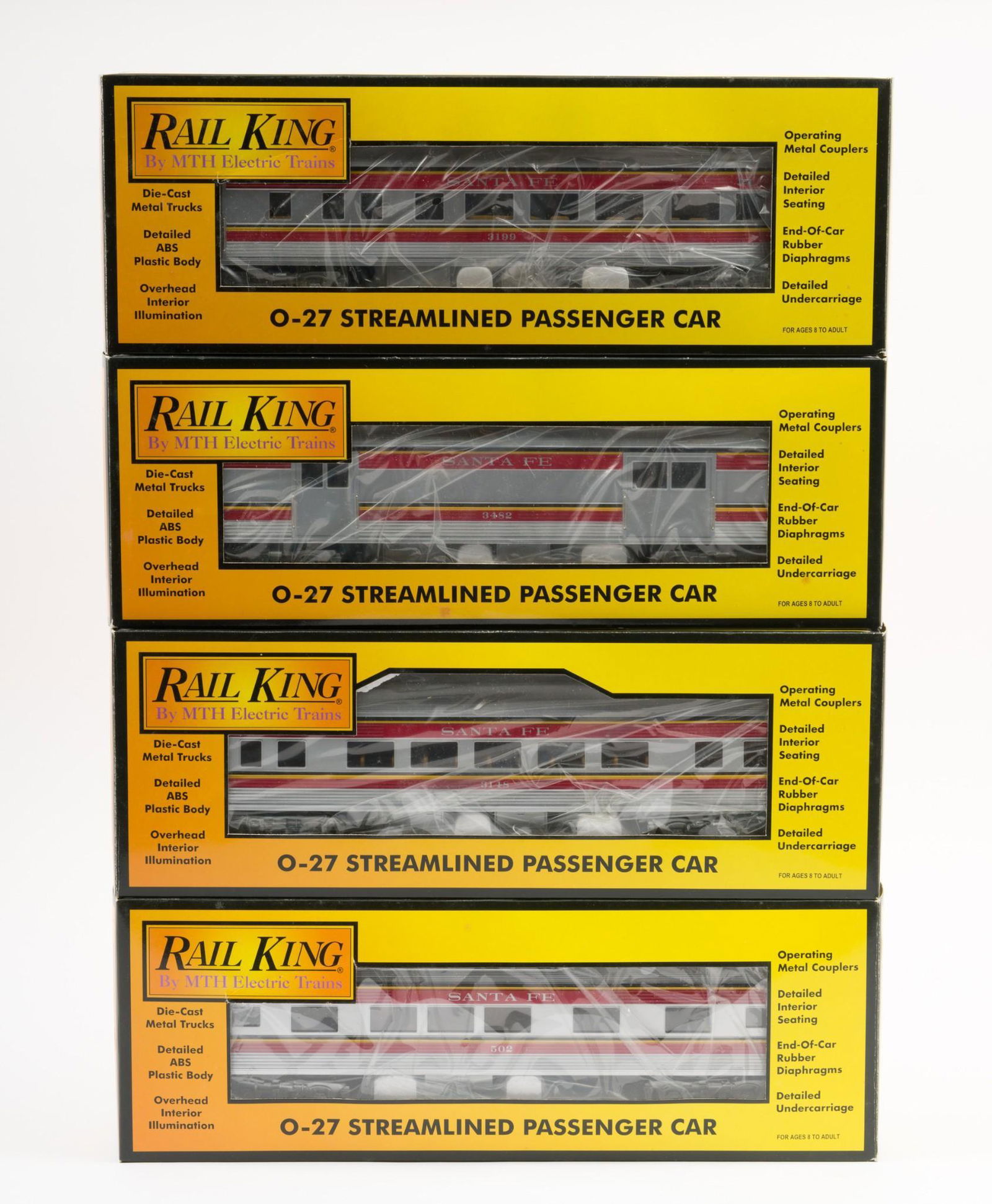 Rail King 4 Car O-27 Streamlined Passenger Set (1 of 3)