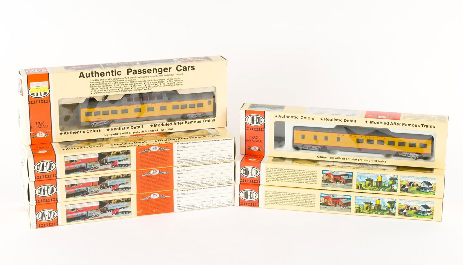 7 Con-Cor HO Union Pacific Train Cars (1 of 2)