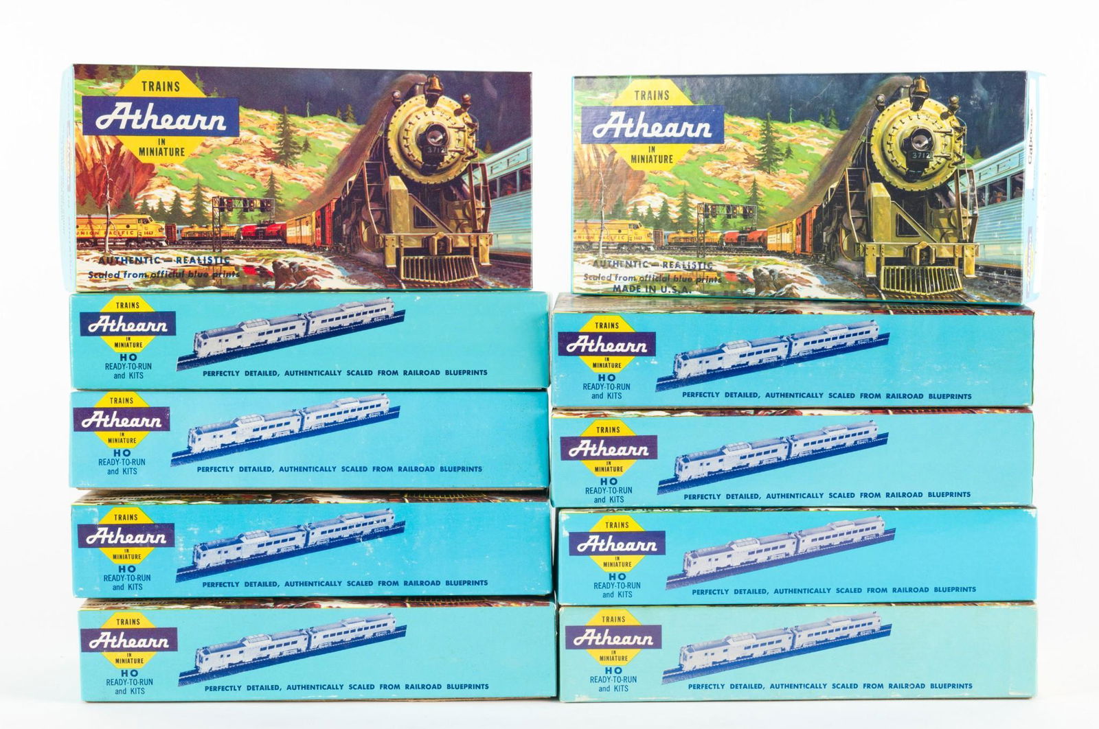 10 Athearn HO Train Cars Incl. ATSF & SAL (1 of 2)