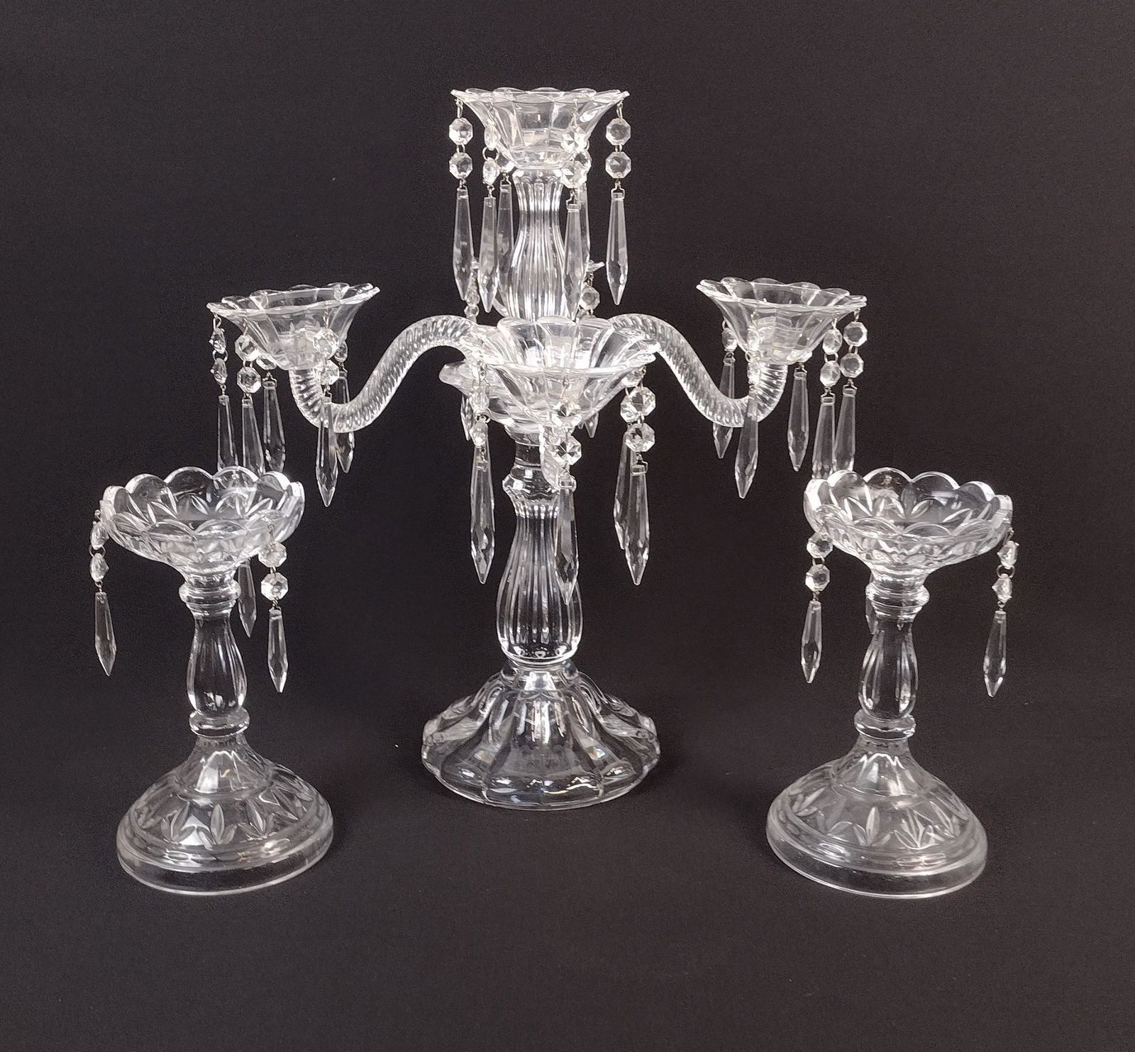Glass Candelabra and Candle Sticks (1 of 3)