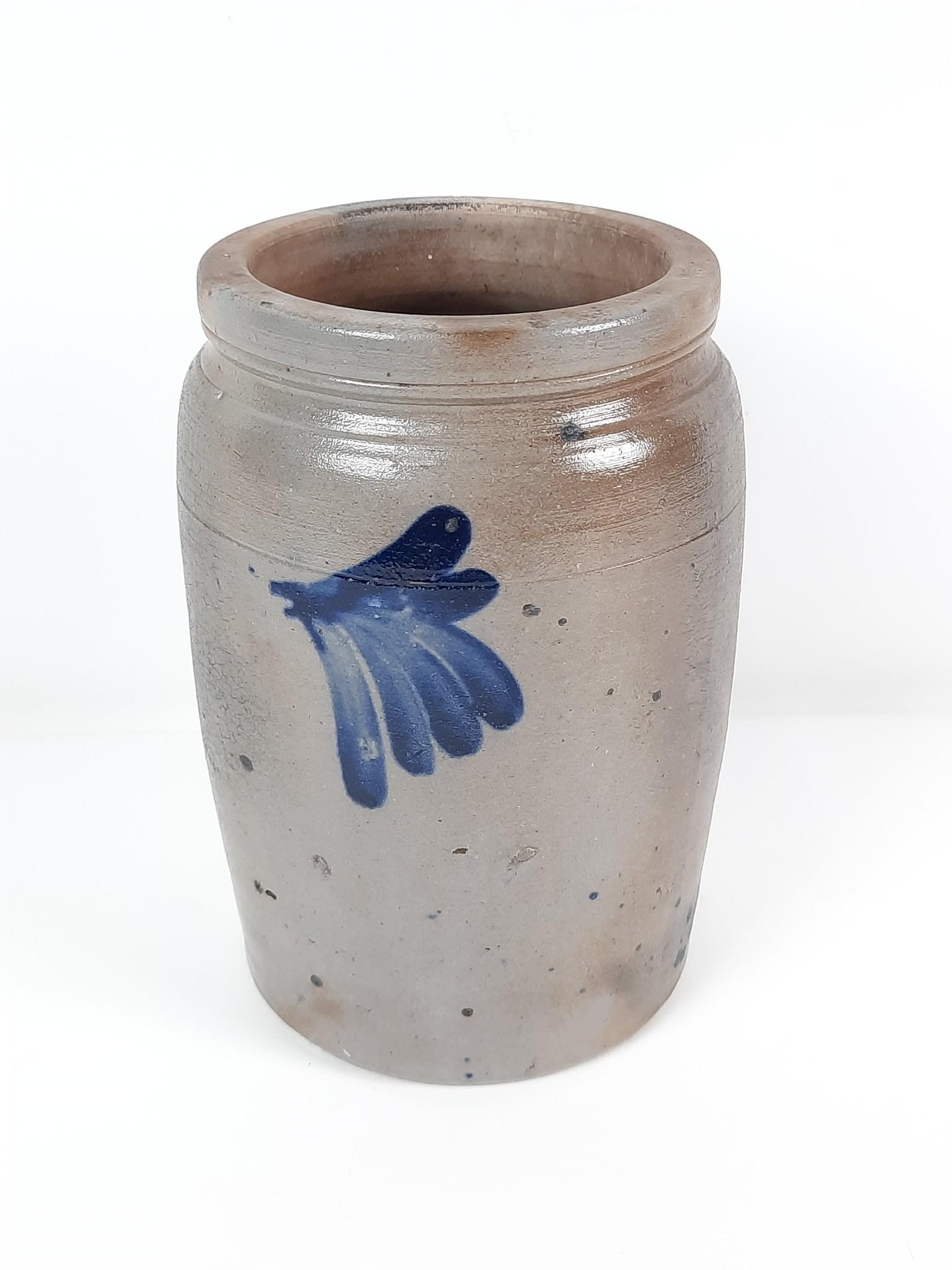Cobalt Decorated Stoneware Jar (1 of 4)