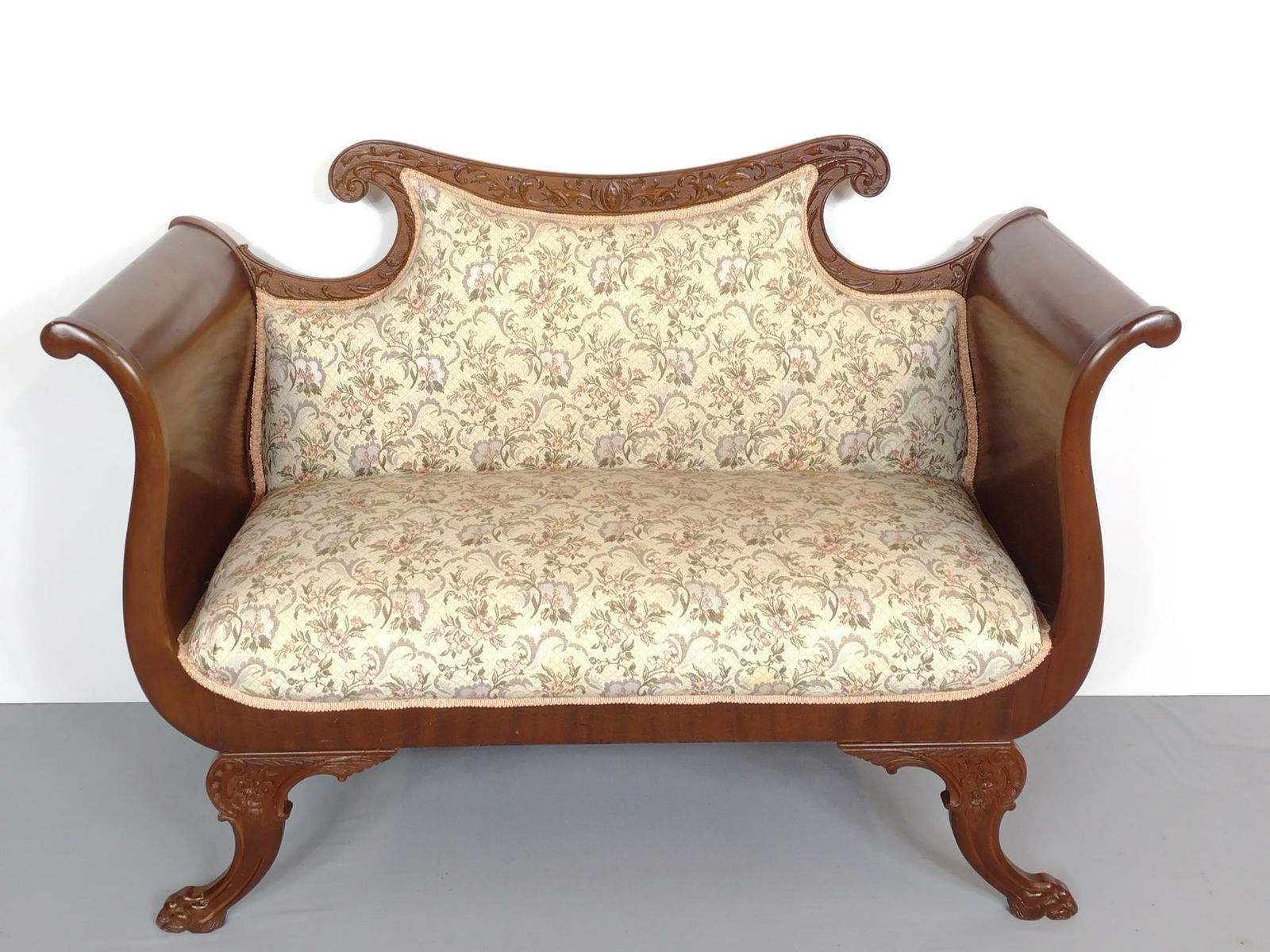 Victorian Carved Settee (1 of 7)