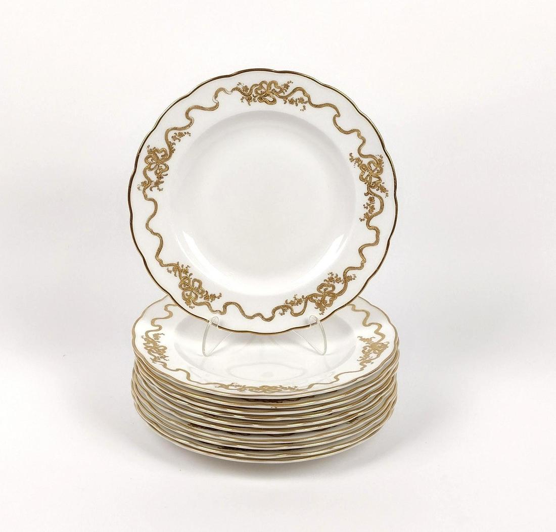 11 Bailey Banks & Biddle Co. Plates: 9-3/4" diameter. MEG Provenance: From the estate of Mary Trost who last resided in the multi generational family home located in Clarks Valley, Dauphin (Harrisburg) Pennsylvania. Mrs. Trost was the da