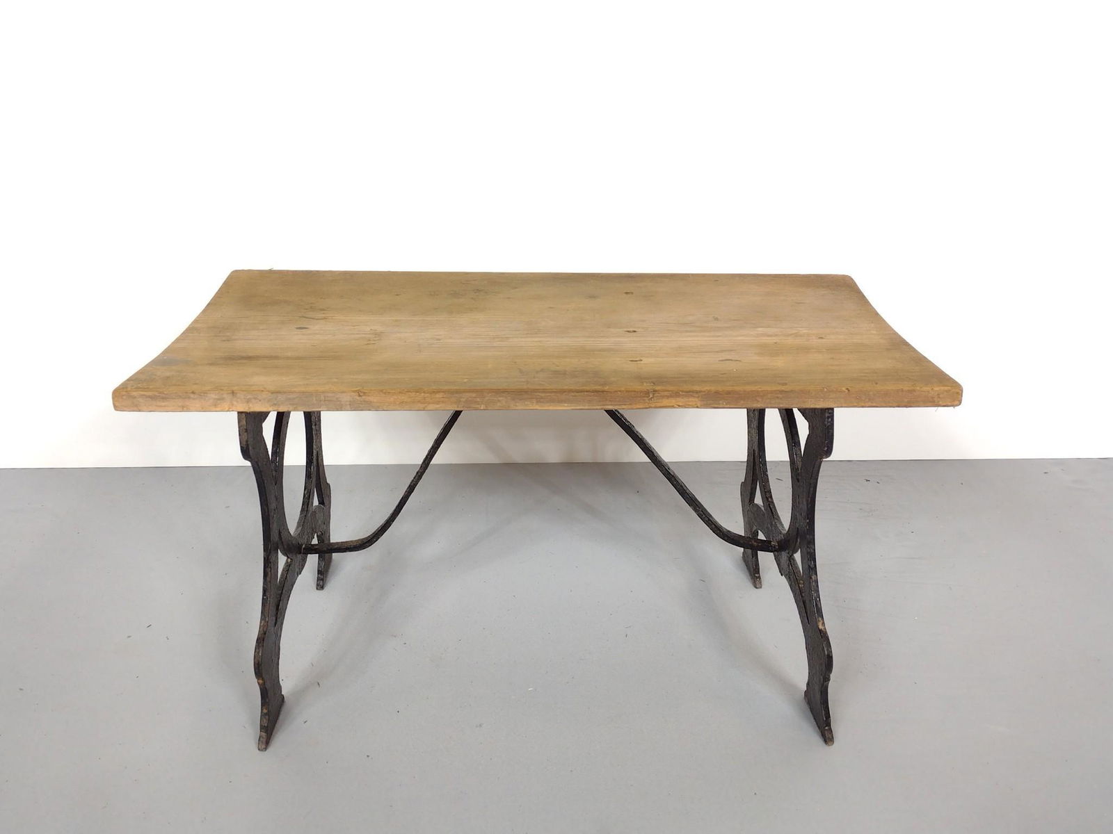 Bench with Wrought Iron Base (1 of 4)