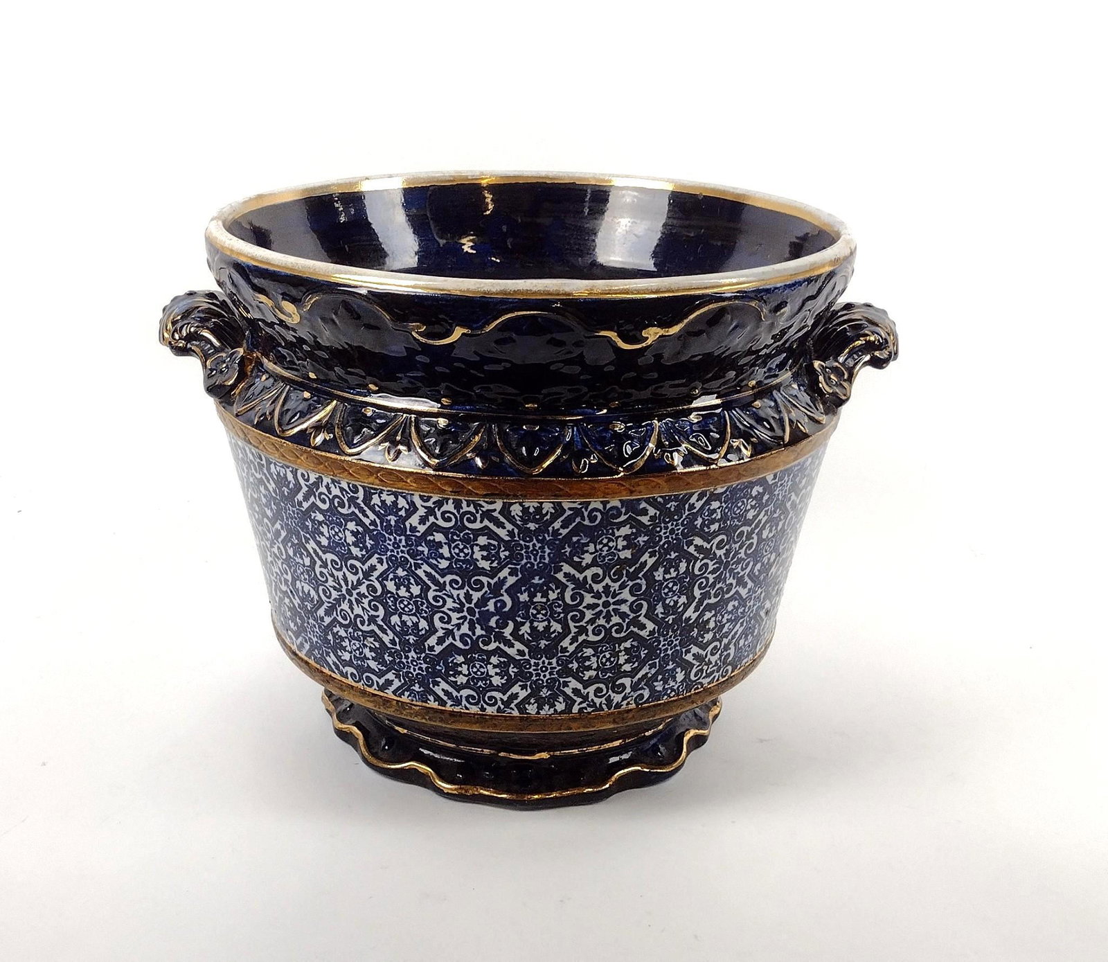 11" Ceramic Planter: 13" diameter X 11" high. MEG Provenance: From the estate of Mary Trost who last resided in the multi generational family home located in Clarks Valley, Dauphin (Harrisburg) Pennsylvania. Mrs. Trost wa