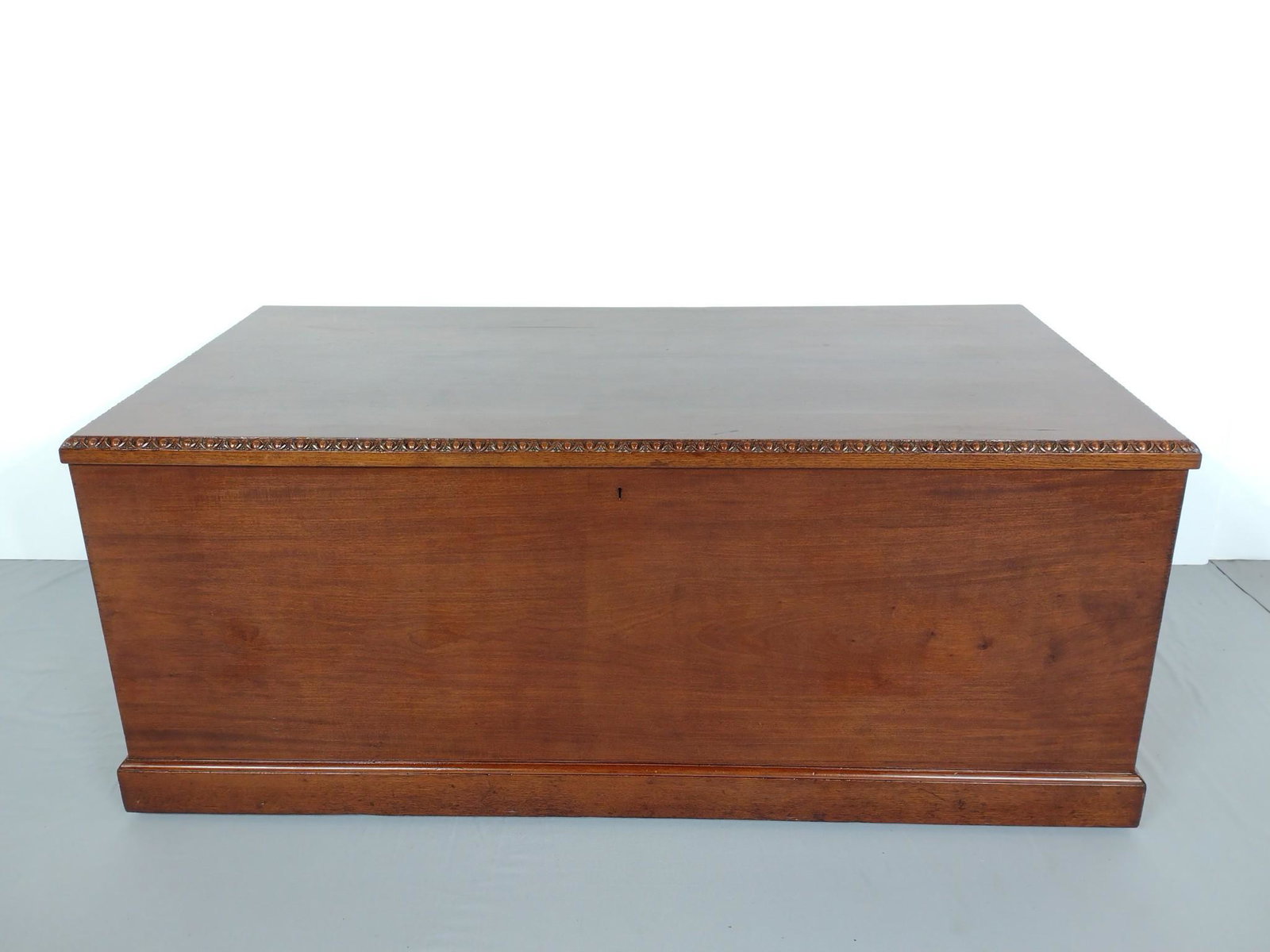Cedar Chest: 51" wide X 27" deep X 21" high. No manufactures name found. MG. Provenance: From the estate of Mary Trost who last resided in the multi generational family home located in Clarks Valley, Dauphin (Harr