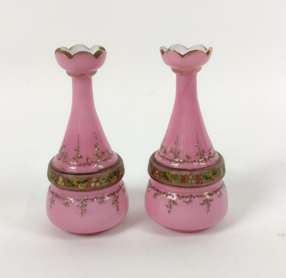 Pr Victorian Pink Opaline Glass Vases (1 of 3)