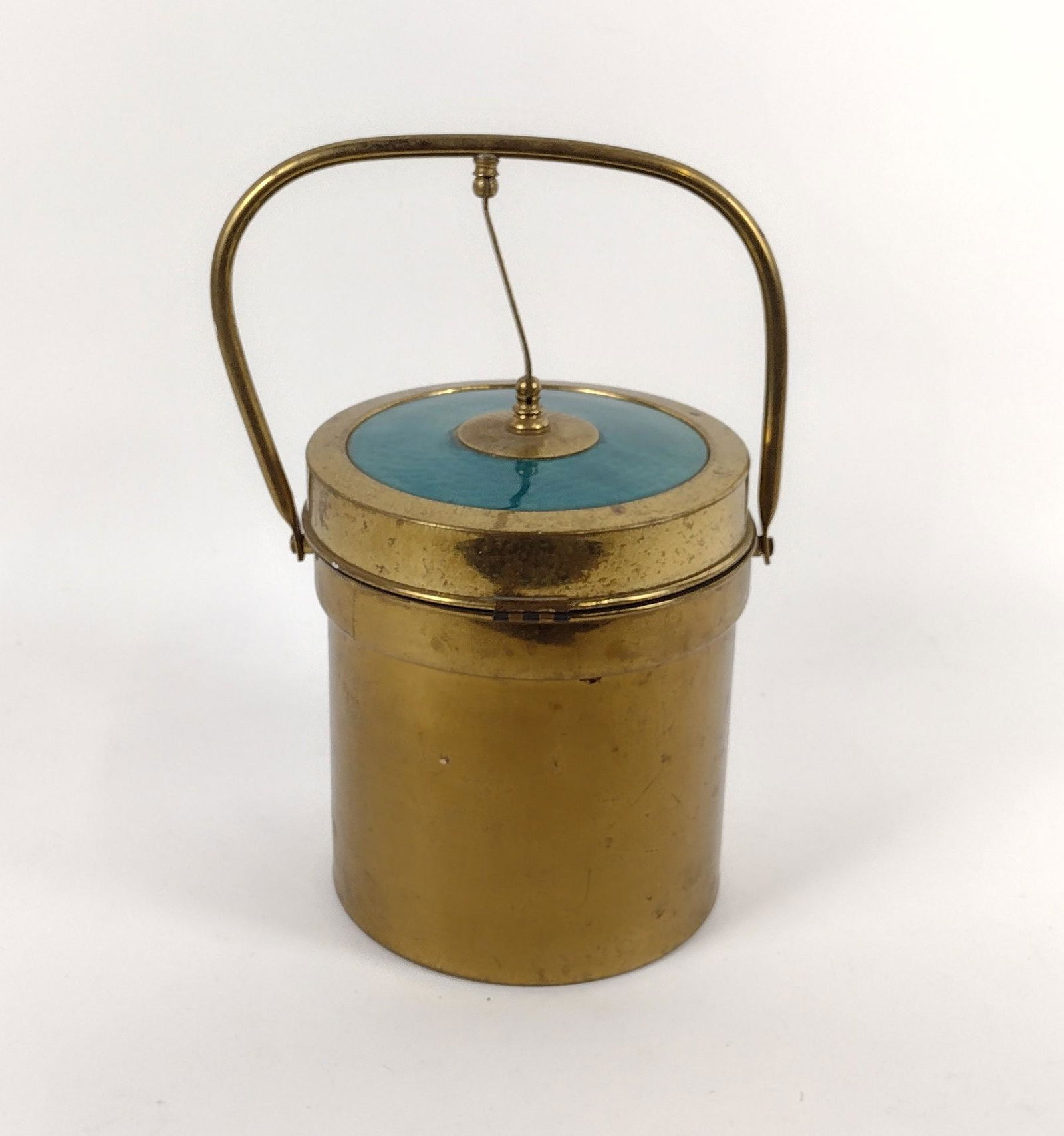 George Briard Eldorado Silver-Copper Ice Bucket: English Silver Mgf Corp. 7-1/2" wide X 15" high. Small crack on rim. MEG Provenance: From the estate of Mary Trost who last resided in the multi generational family home located in Clarks Valley, Daup